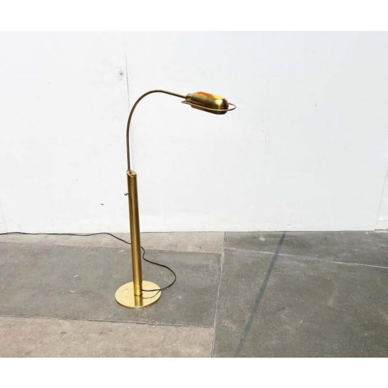 Lampadaire vintage en laiton allemand Model No par Florian Schulz, années 1970 en vente 9
