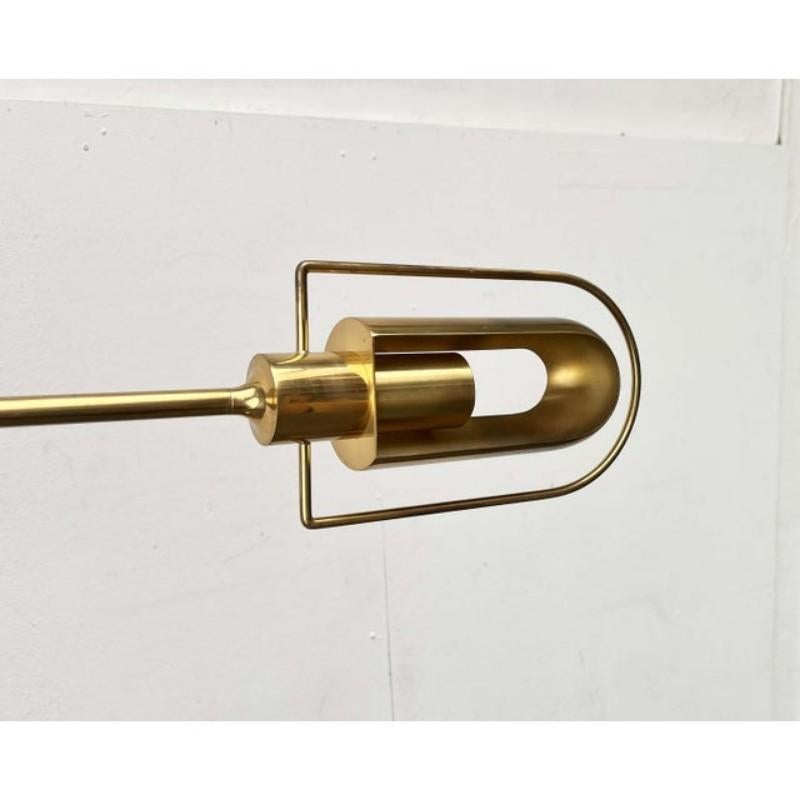 Allemand Lampadaire vintage en laiton allemand Model No par Florian Schulz, années 1970 en vente