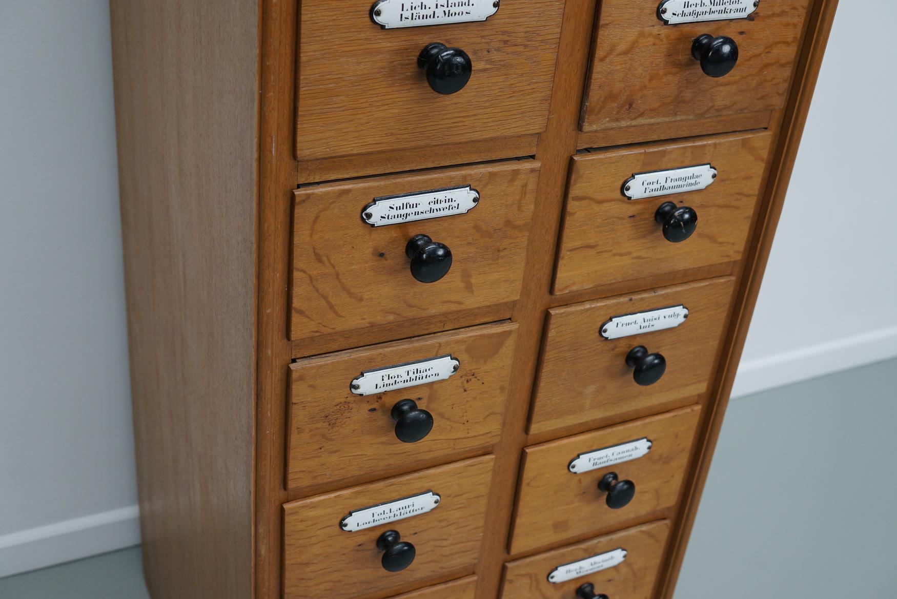 Metà XX secolo Mobile speziale tedesco d'epoca in Oak con scudi smaltati, anni '40 in vendita