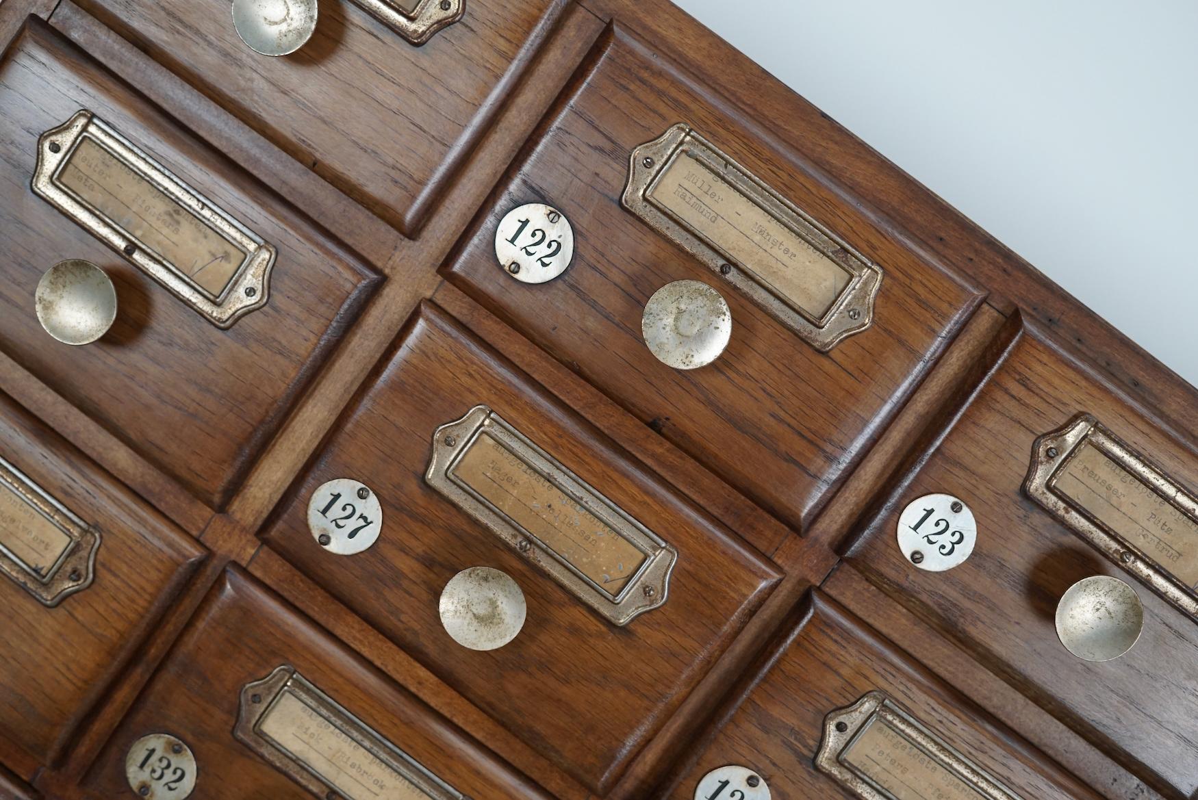 Chêne Vintage German Oak Apothecary / Savings Cabinet Cabinet, 1950s en vente