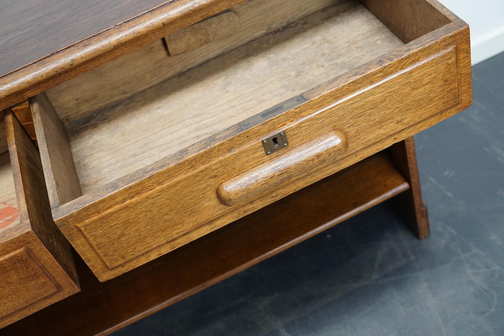 Vintage German Oak Shop Counter / Sideboard, 1930s For Sale 10