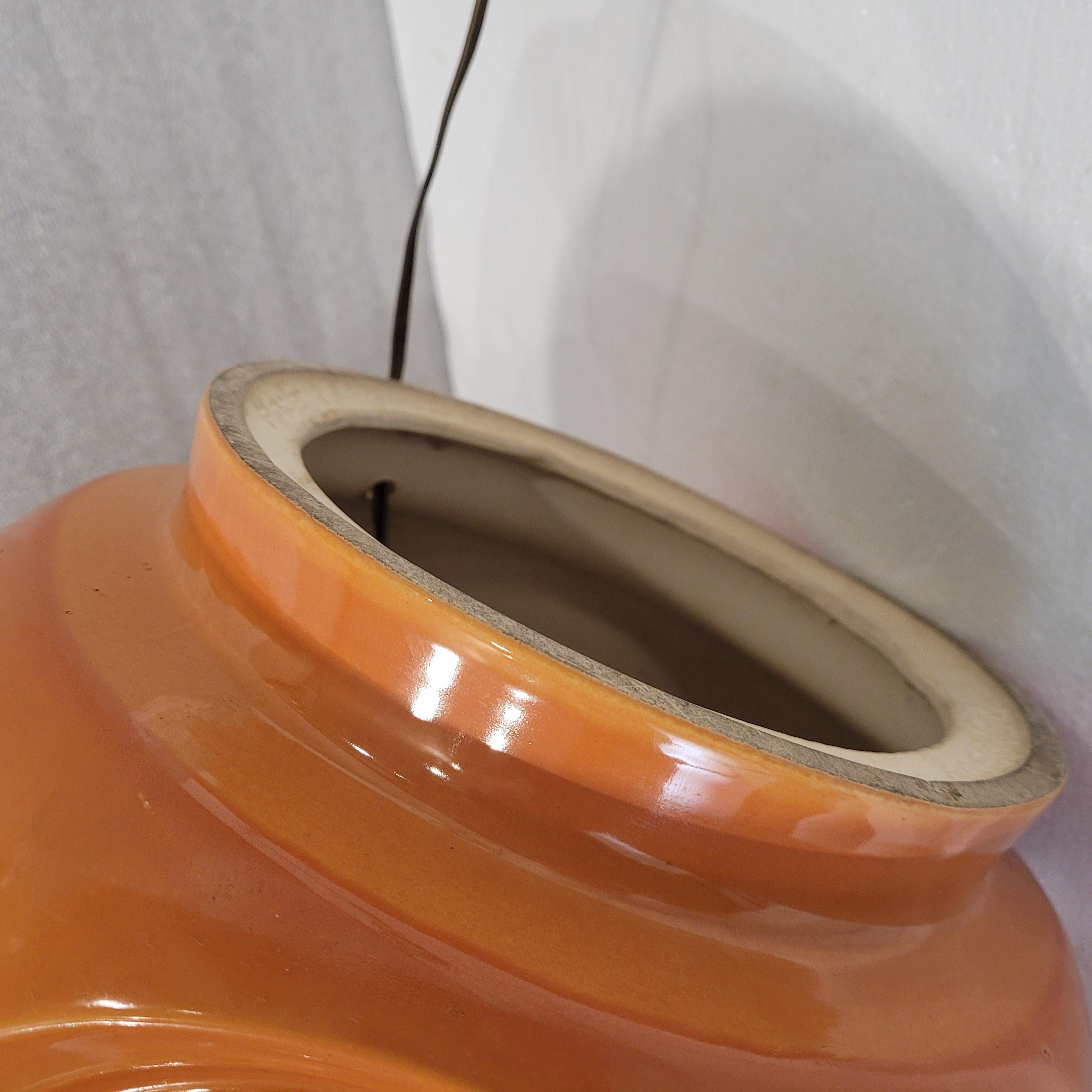 Lampe de table ou auxiliaire allemande vintage en céramique orange en vente 5