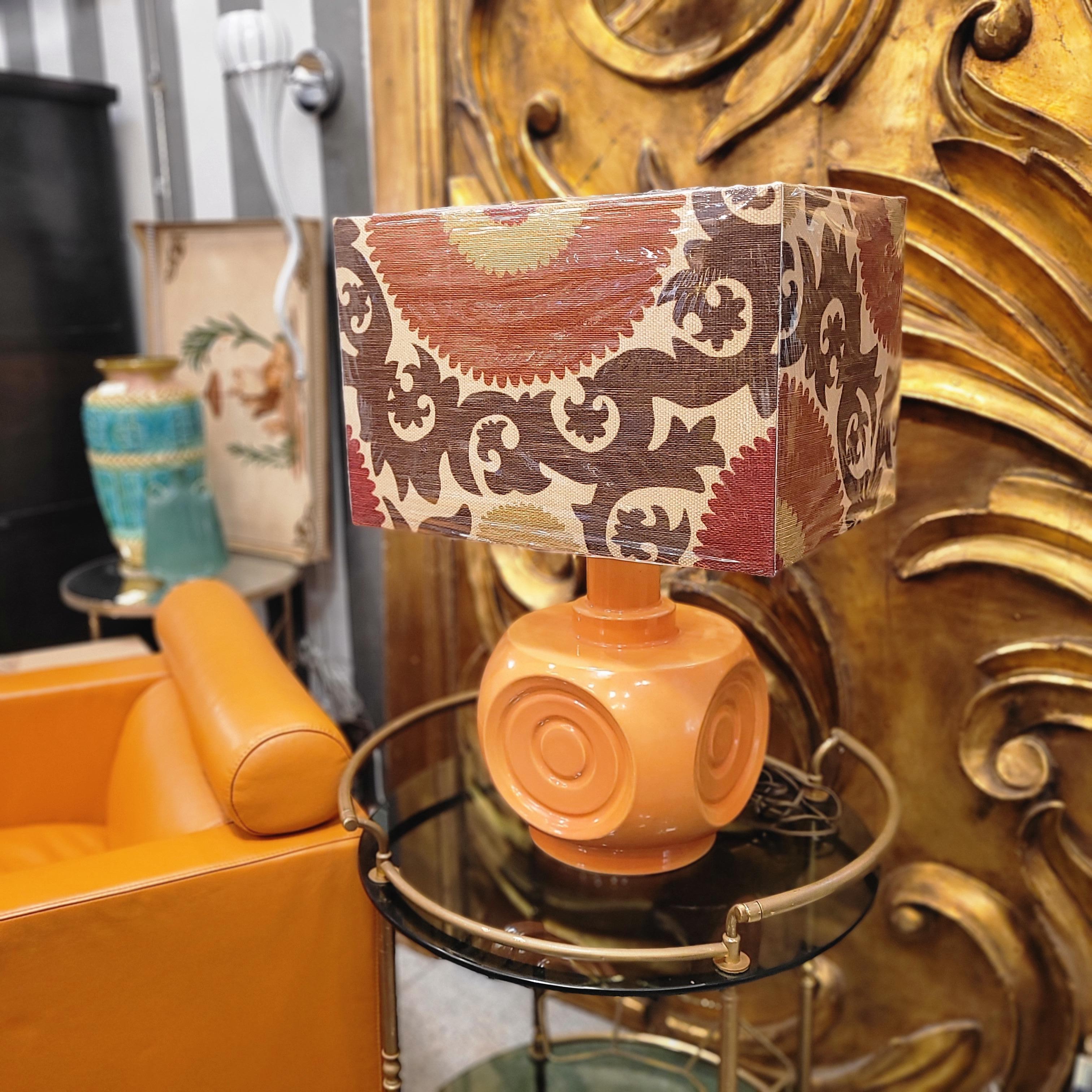 Lampe de table ou auxiliaire allemande vintage en céramique orange en vente 9