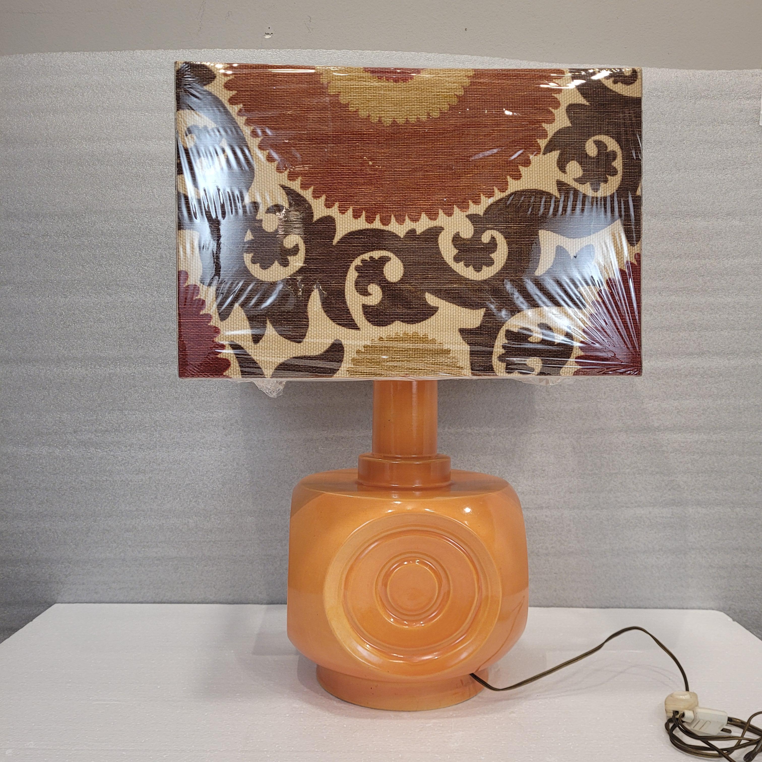 Lampe de table ou auxiliaire allemande vintage en céramique orange en vente 12