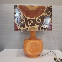 Vintage German orange ceramic auxiliary or table lamp