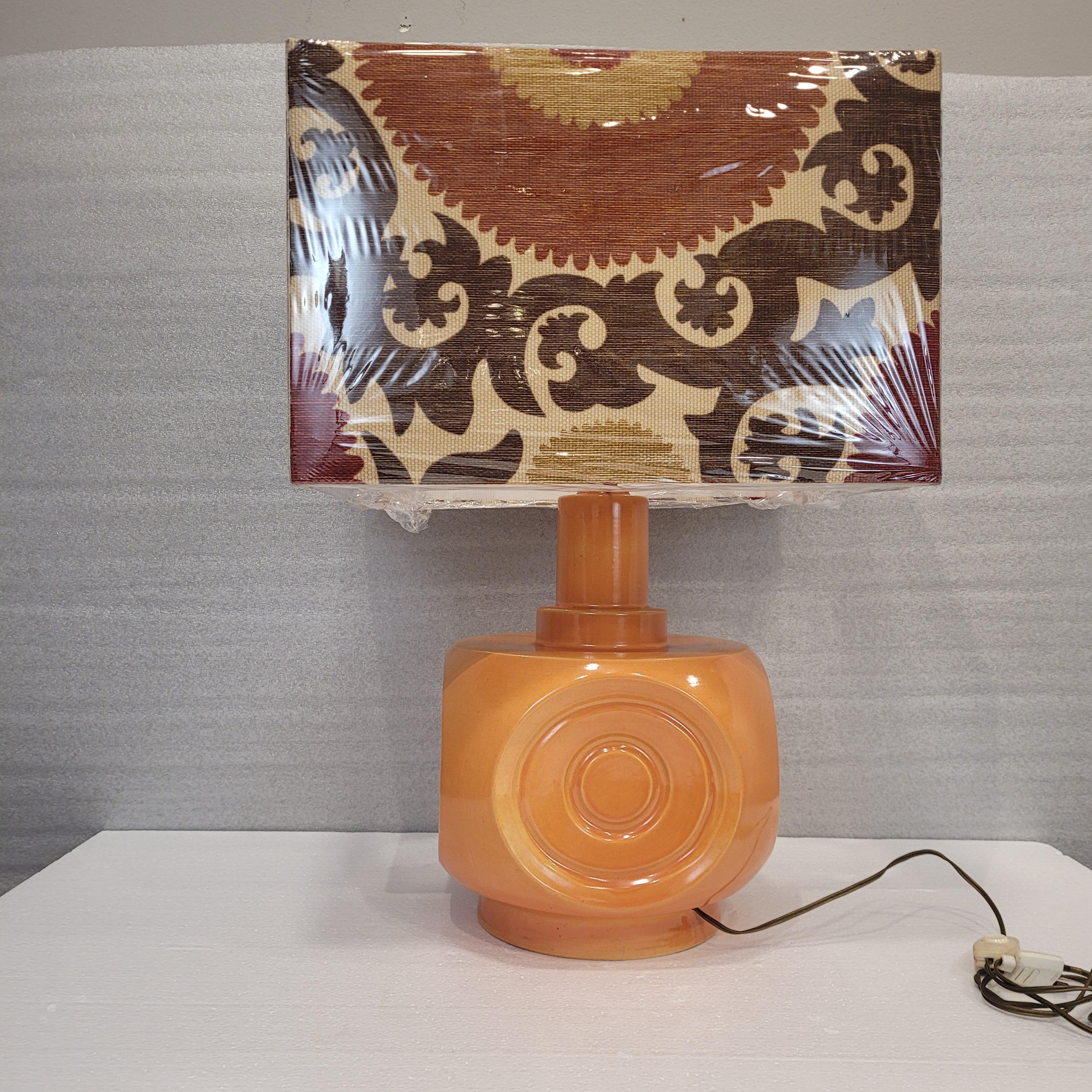 Fait main Lampe de table ou auxiliaire allemande vintage en céramique orange en vente