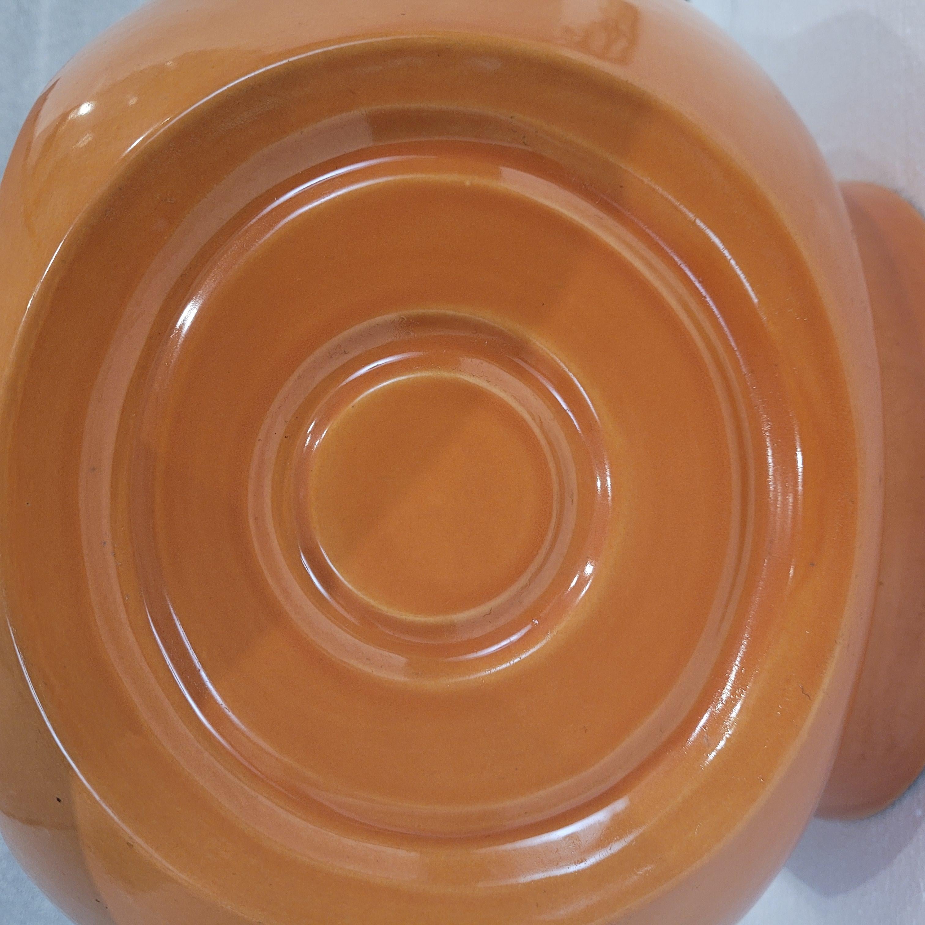 Lampe de table ou auxiliaire allemande vintage en céramique orange en vente 1