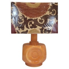 Vintage German orange ceramic auxiliary or table lamp
