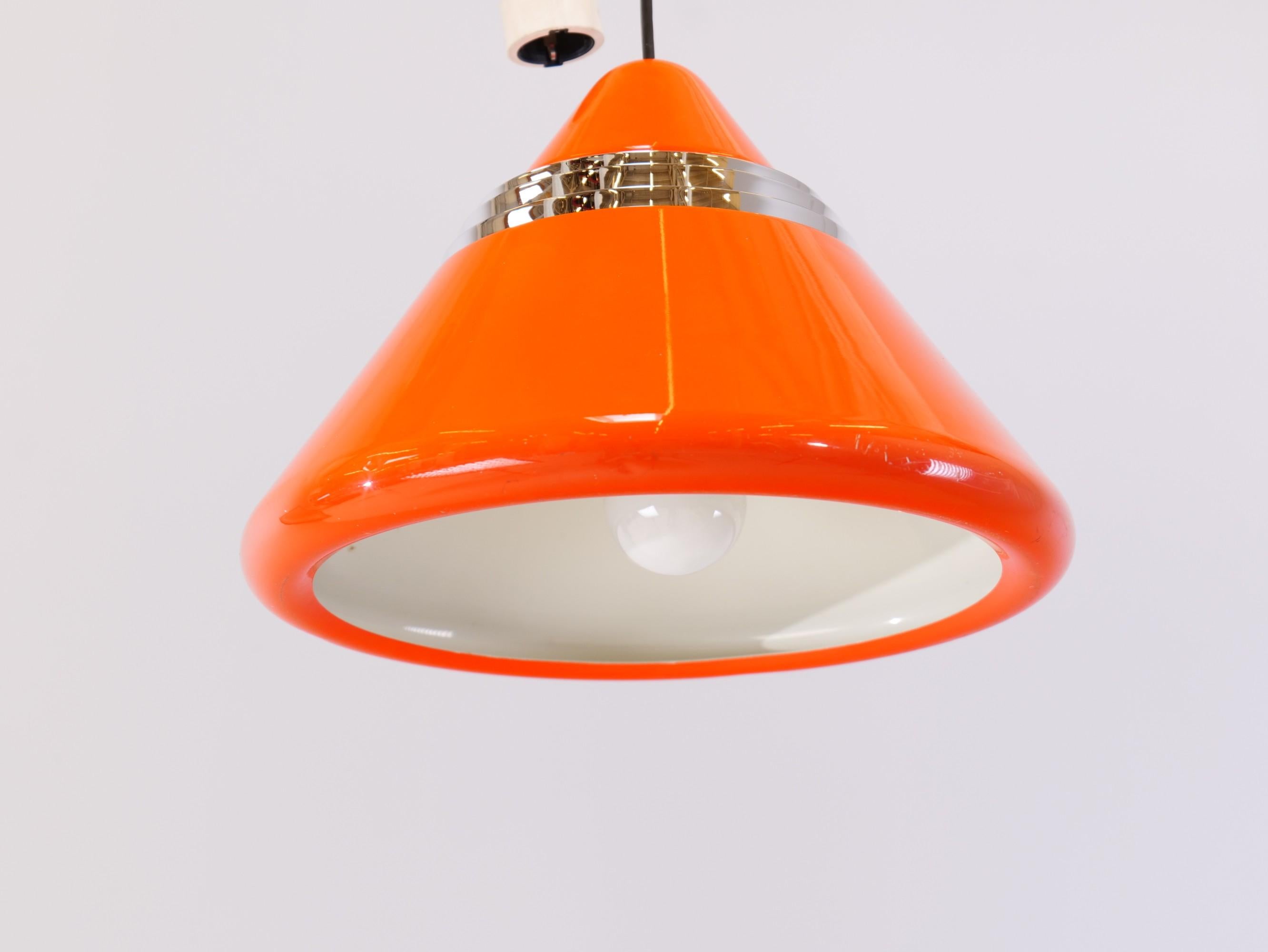 Vintage German Orange Space Age Lamp by Alfred Kalthoff for Staff For Sale 5