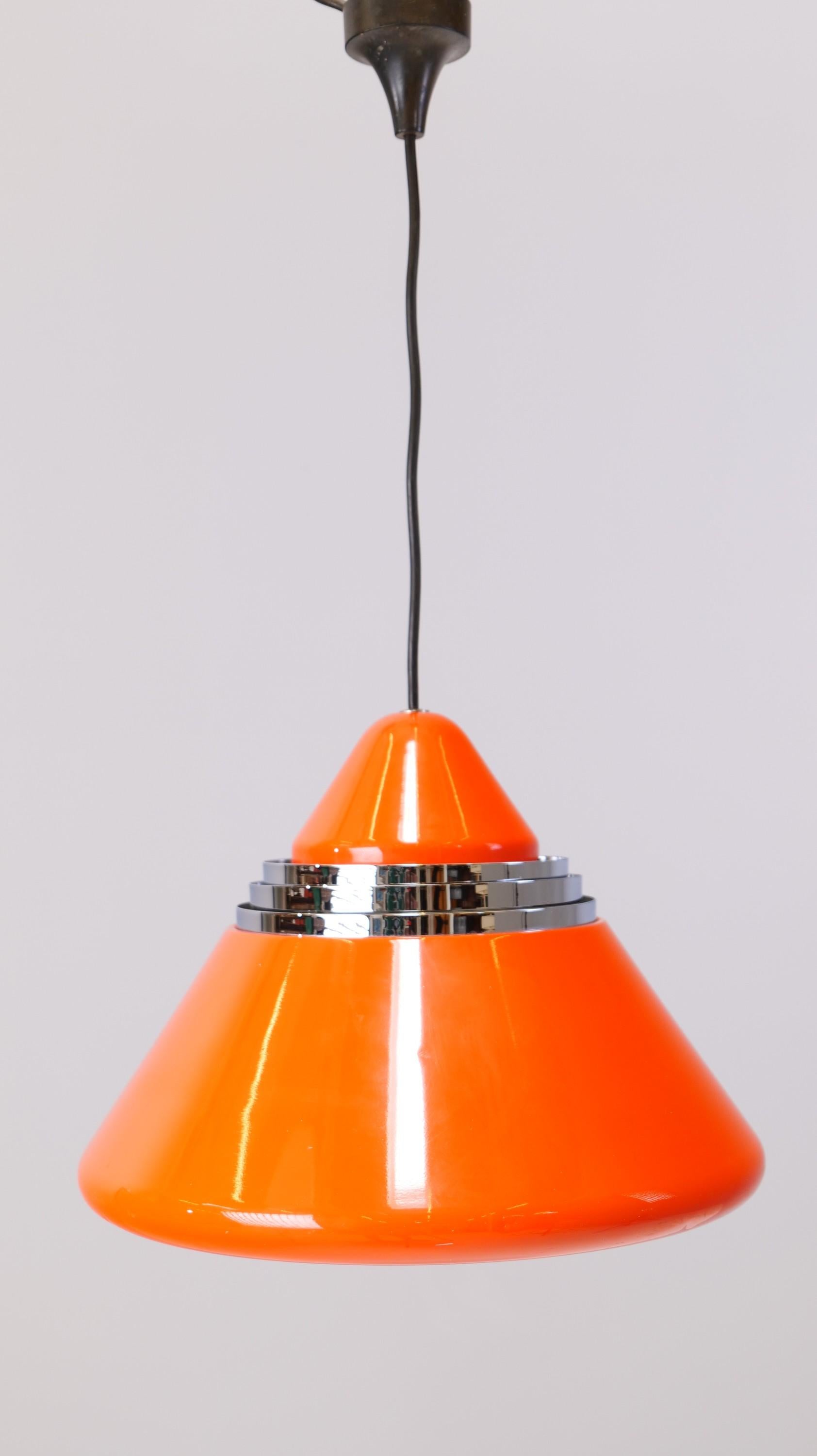 Vintage German Orange Space Age Lamp by Alfred Kalthoff for Staff In Good Condition For Sale In Saarbrücken, SL