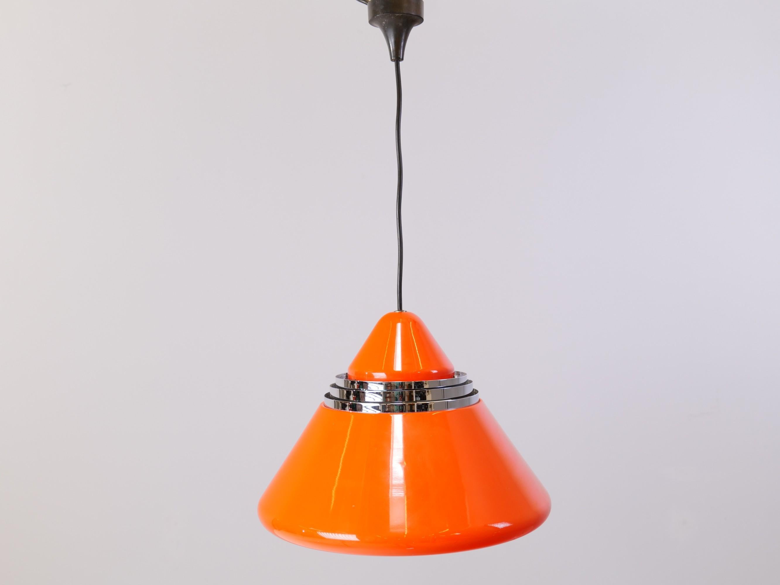 Late 20th Century Vintage German Orange Space Age Lamp by Alfred Kalthoff for Staff For Sale
