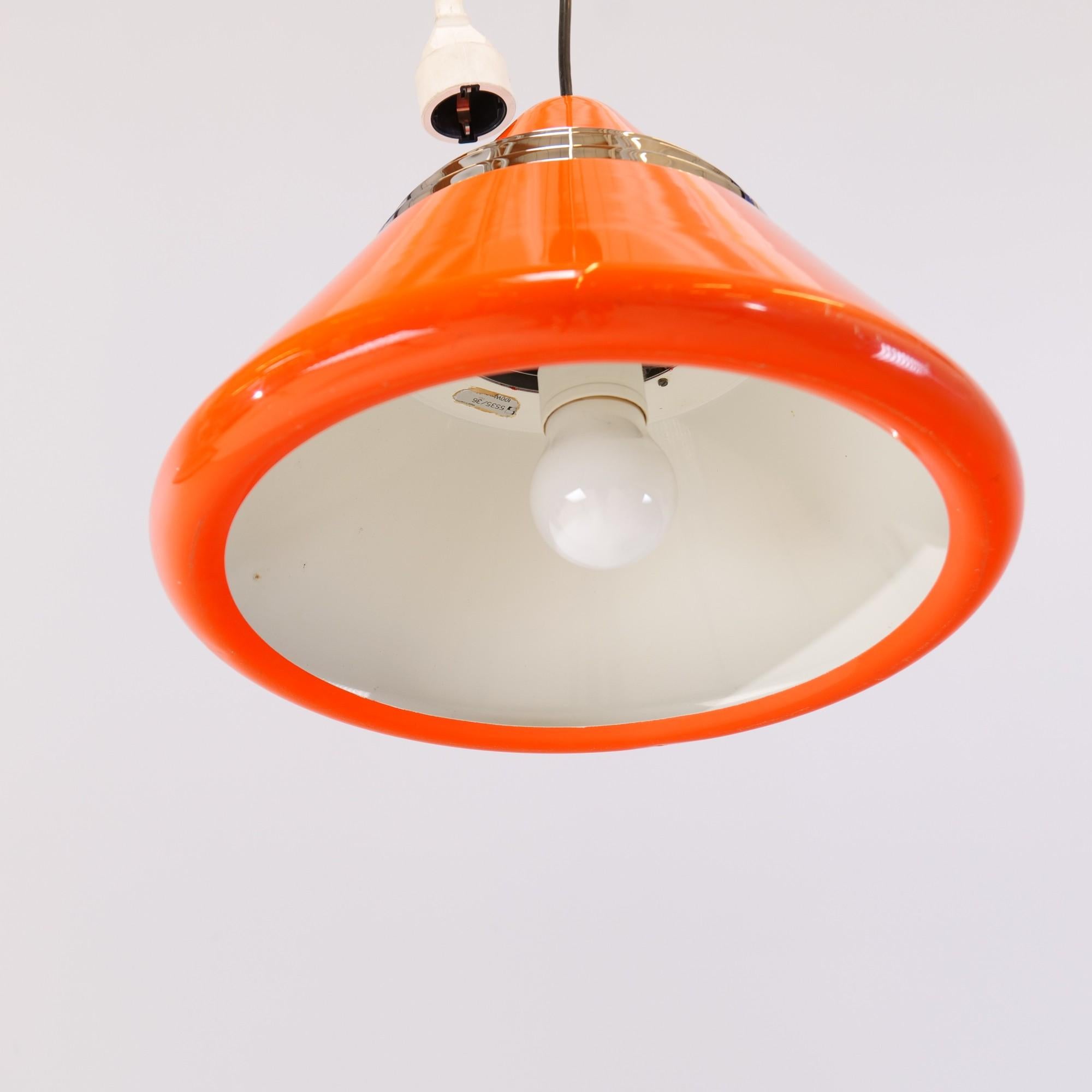 Vintage German Orange Space Age Lamp by Alfred Kalthoff for Staff For Sale 3