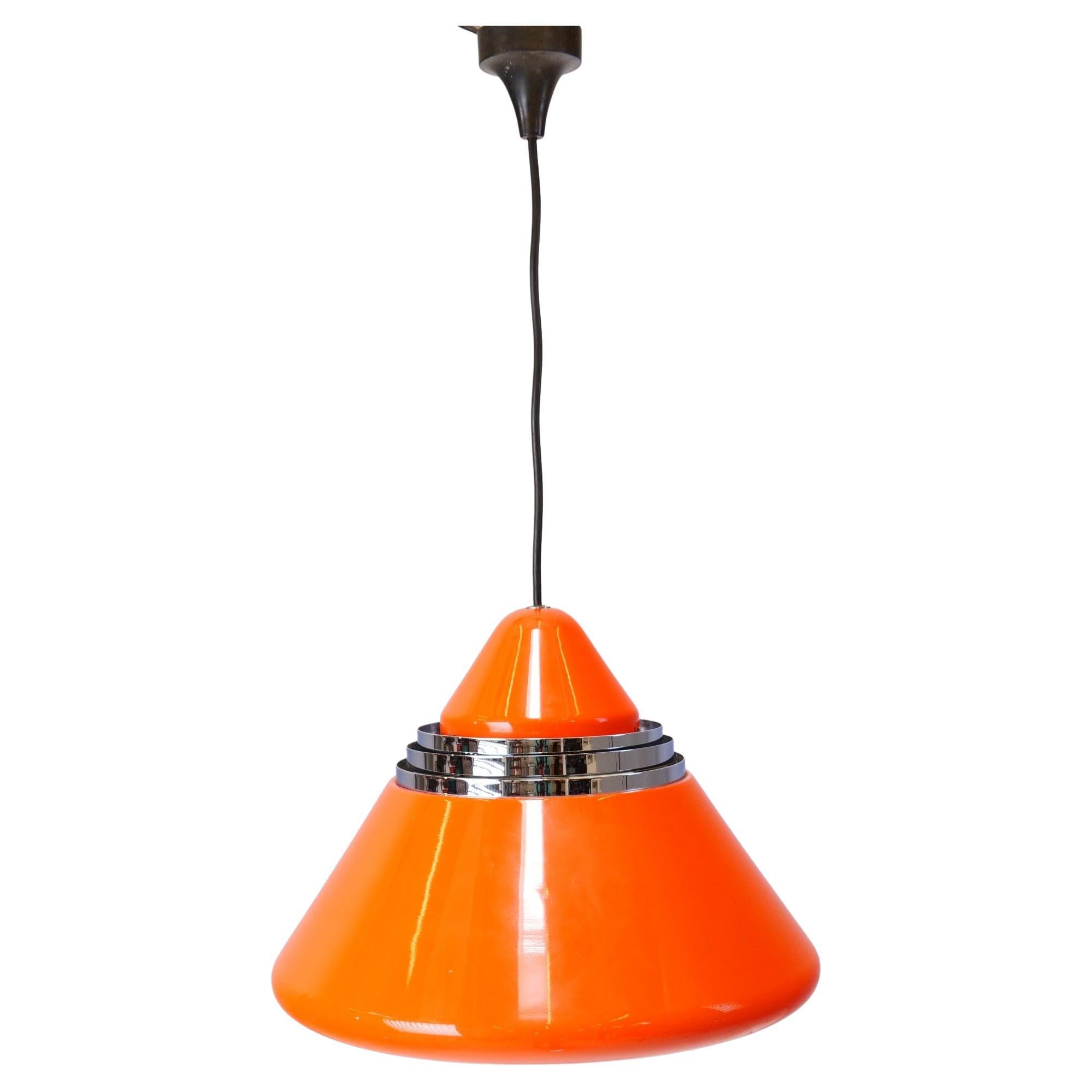 Vintage German Orange Space Age Lamp by Alfred Kalthoff for Staff