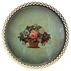 Vintage German Painted Metal Serving Tray by Ruppelwerke, Gotha, c. 1930