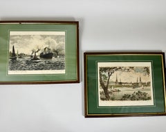 Vintage German Pair of Pictures  Romantic Couple Wall Art 1960s Wall Hanging