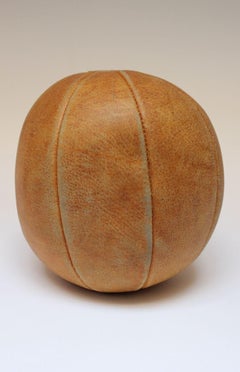 Vintage German Patinated Leather Medicine Ball