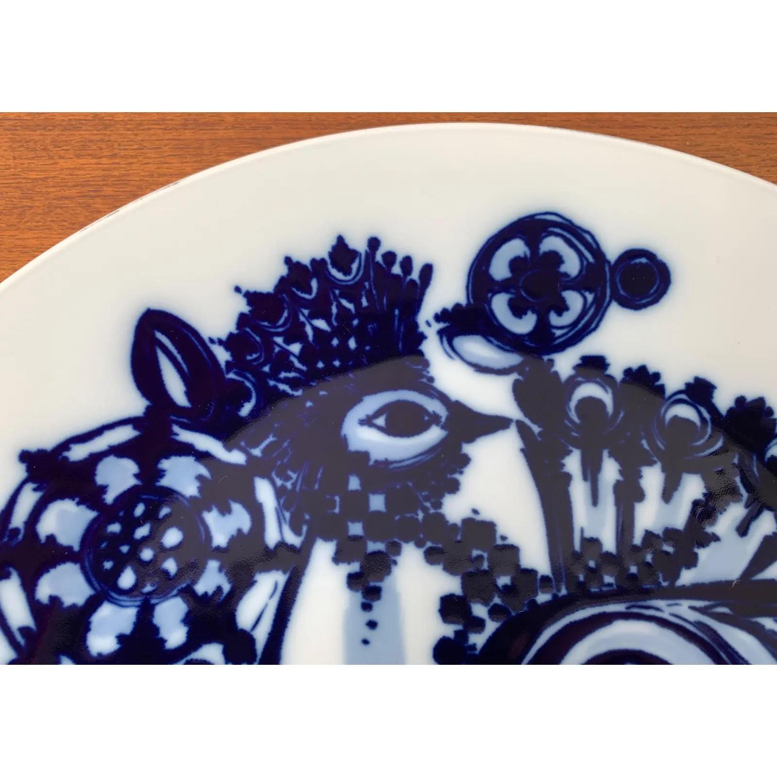Deutscher Pfau Wandteller von Bjørn Wiinblad für Rosenthal, 1970er Jahre (Porzellan) im Angebot