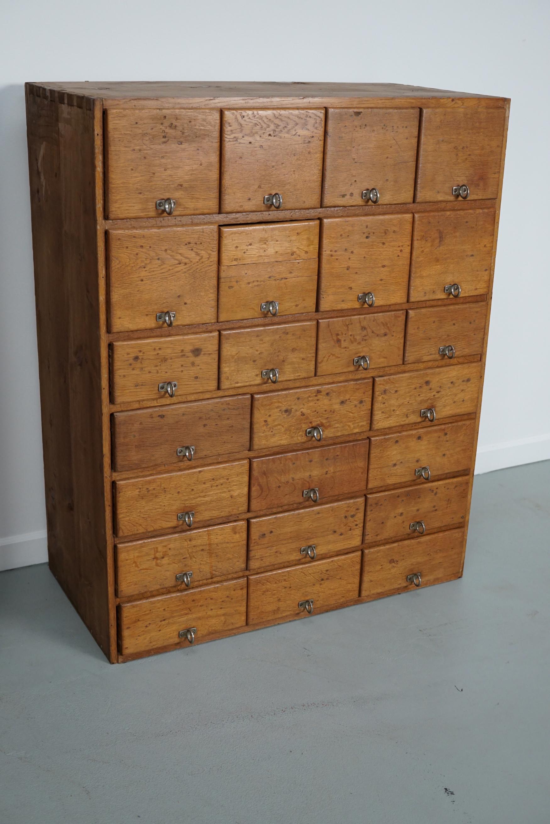Vintage German Pine & Oak Apothecary Cabinet, 1950s For Sale 7