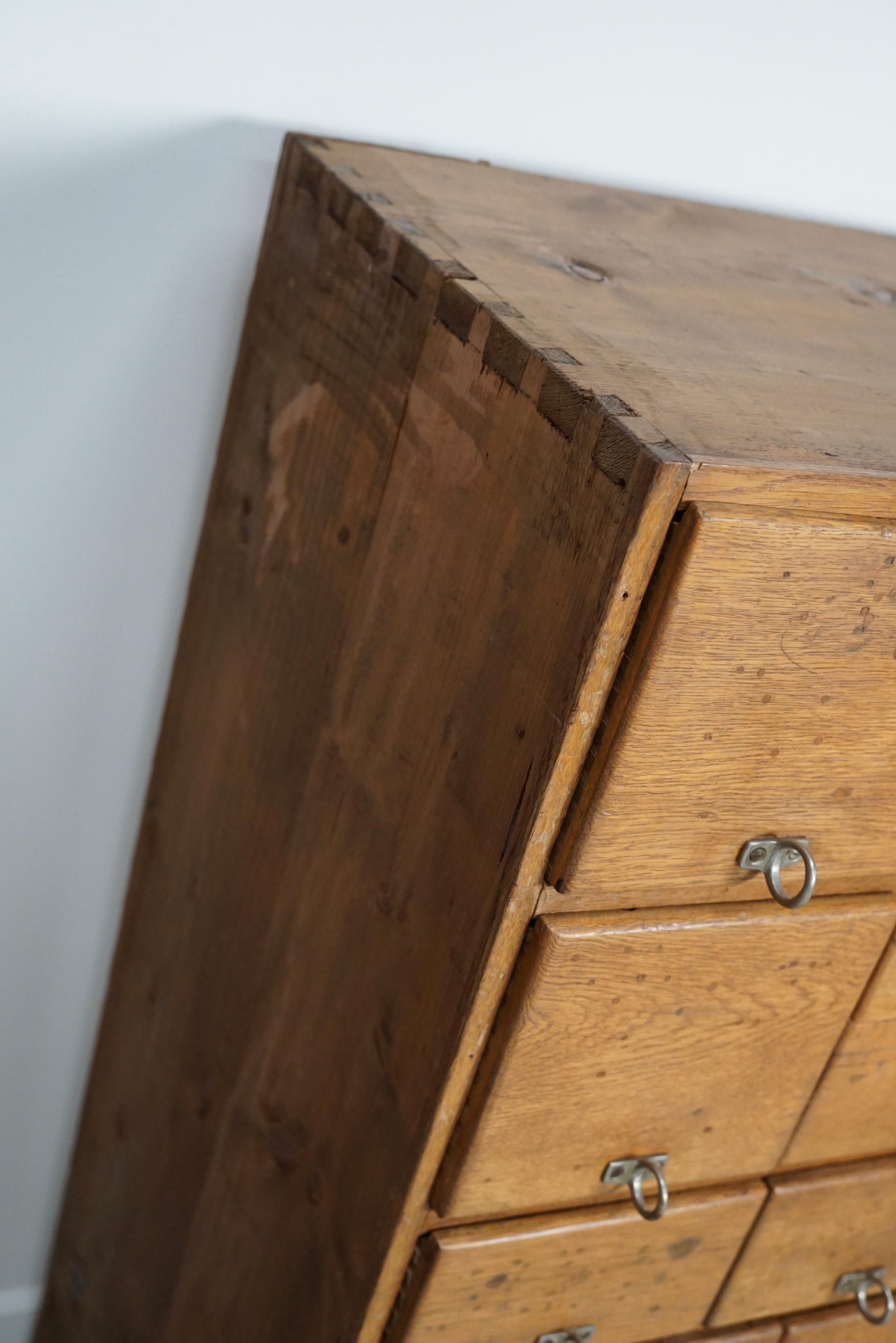 Vintage German Pine & Oak Apothecary Cabinet, 1950s For Sale 8