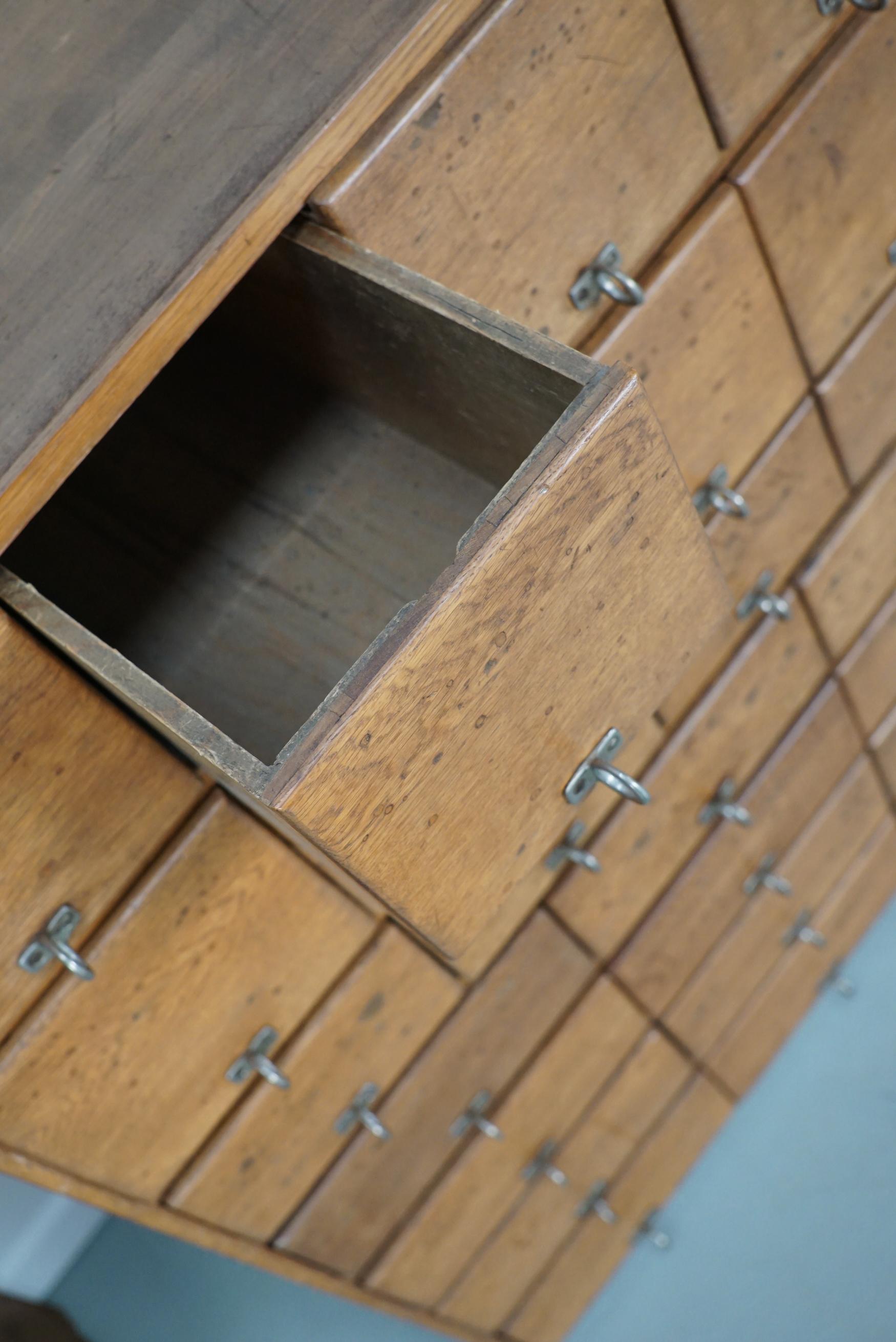 Vintage German Pine & Oak Apothecary Cabinet, 1950s For Sale 9