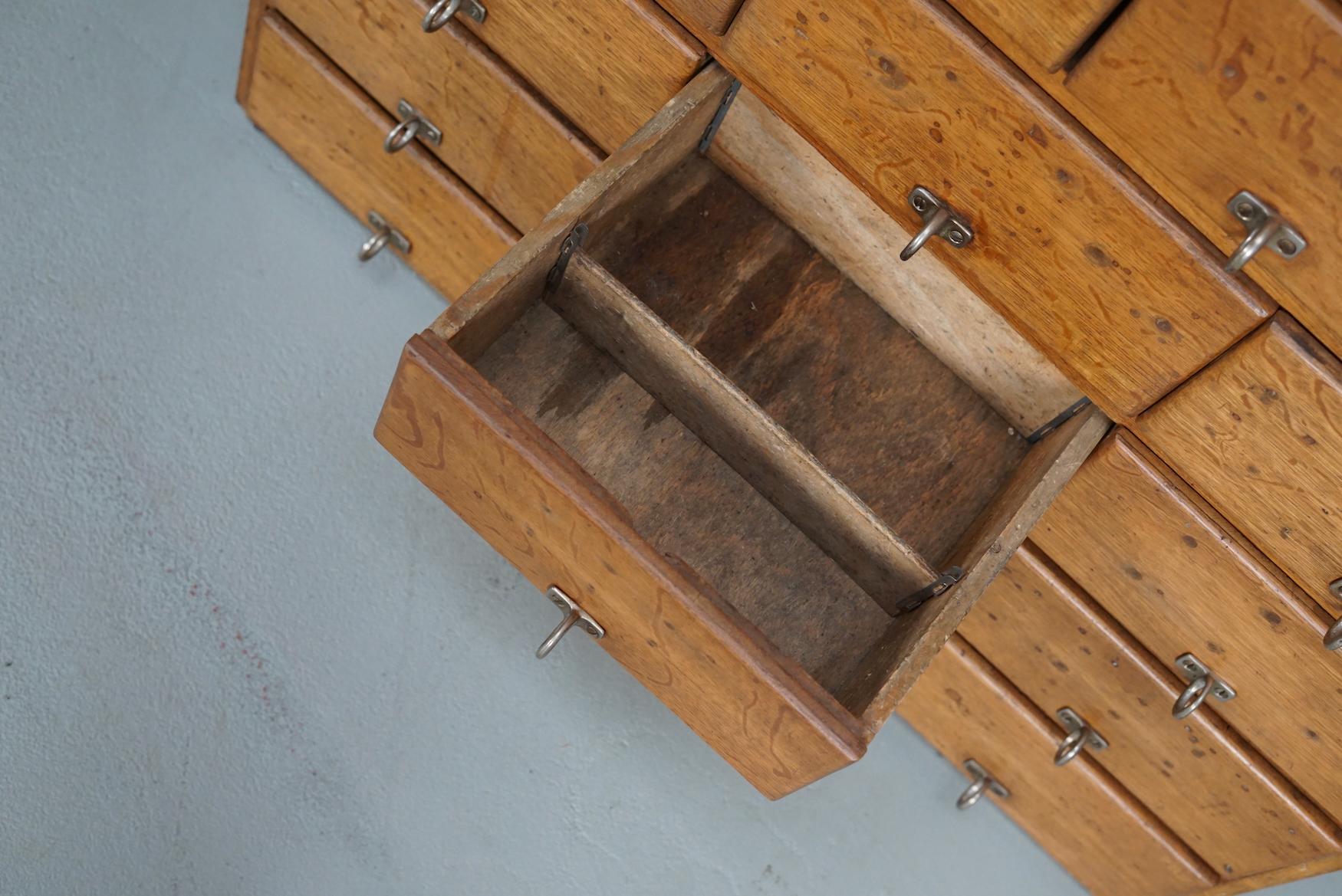 Vintage German Pine & Oak Apothecary Cabinet, 1950s For Sale 10