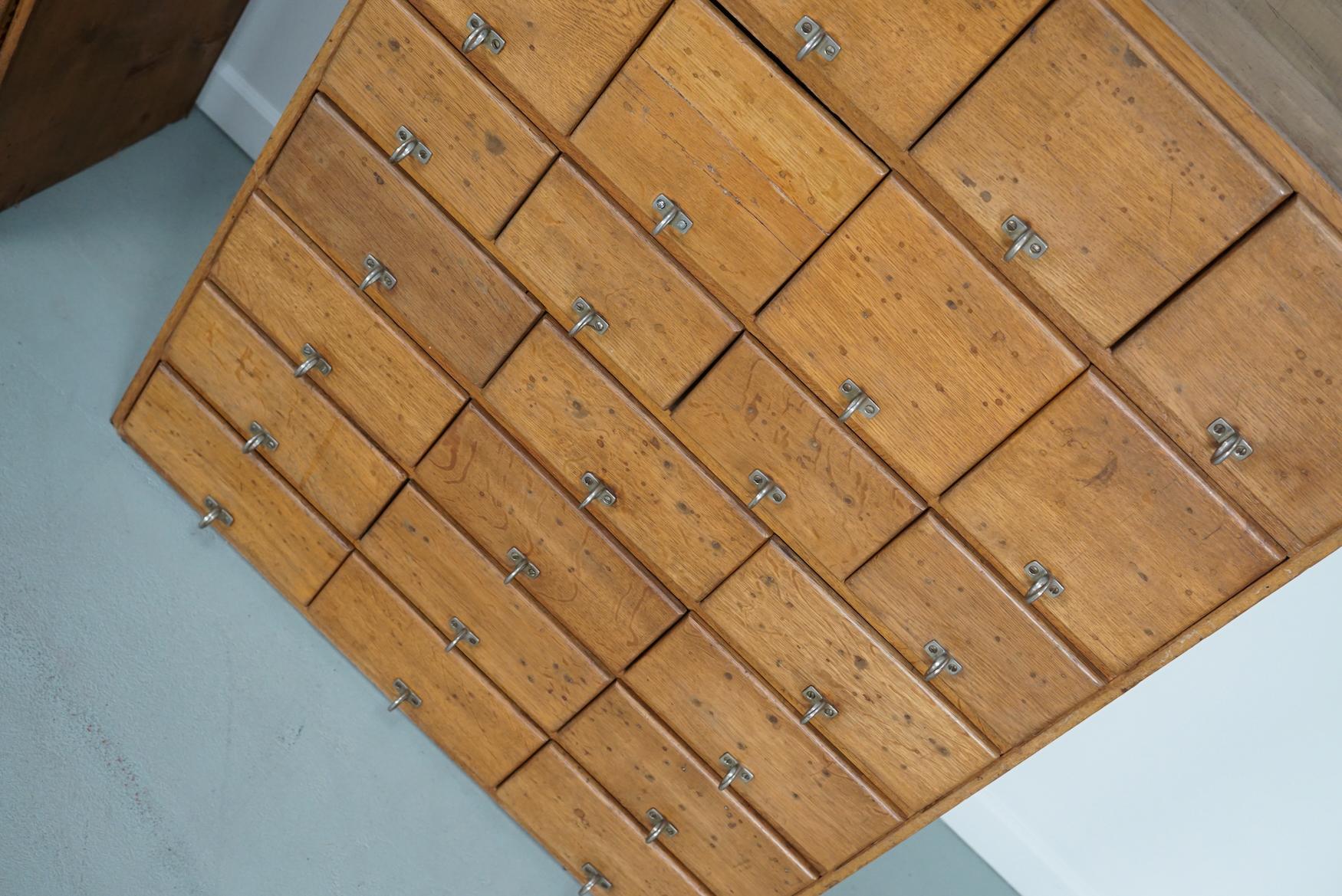 Vintage German Pine & Oak Apothecary Cabinet, 1950s For Sale 11