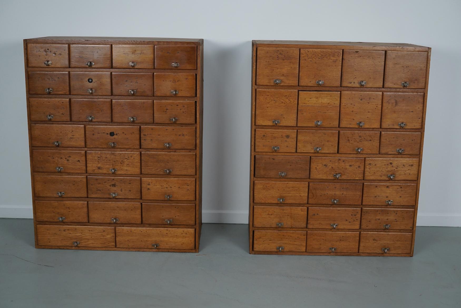 Vintage German Pine & Oak Apothecary Cabinet, 1950s For Sale 12