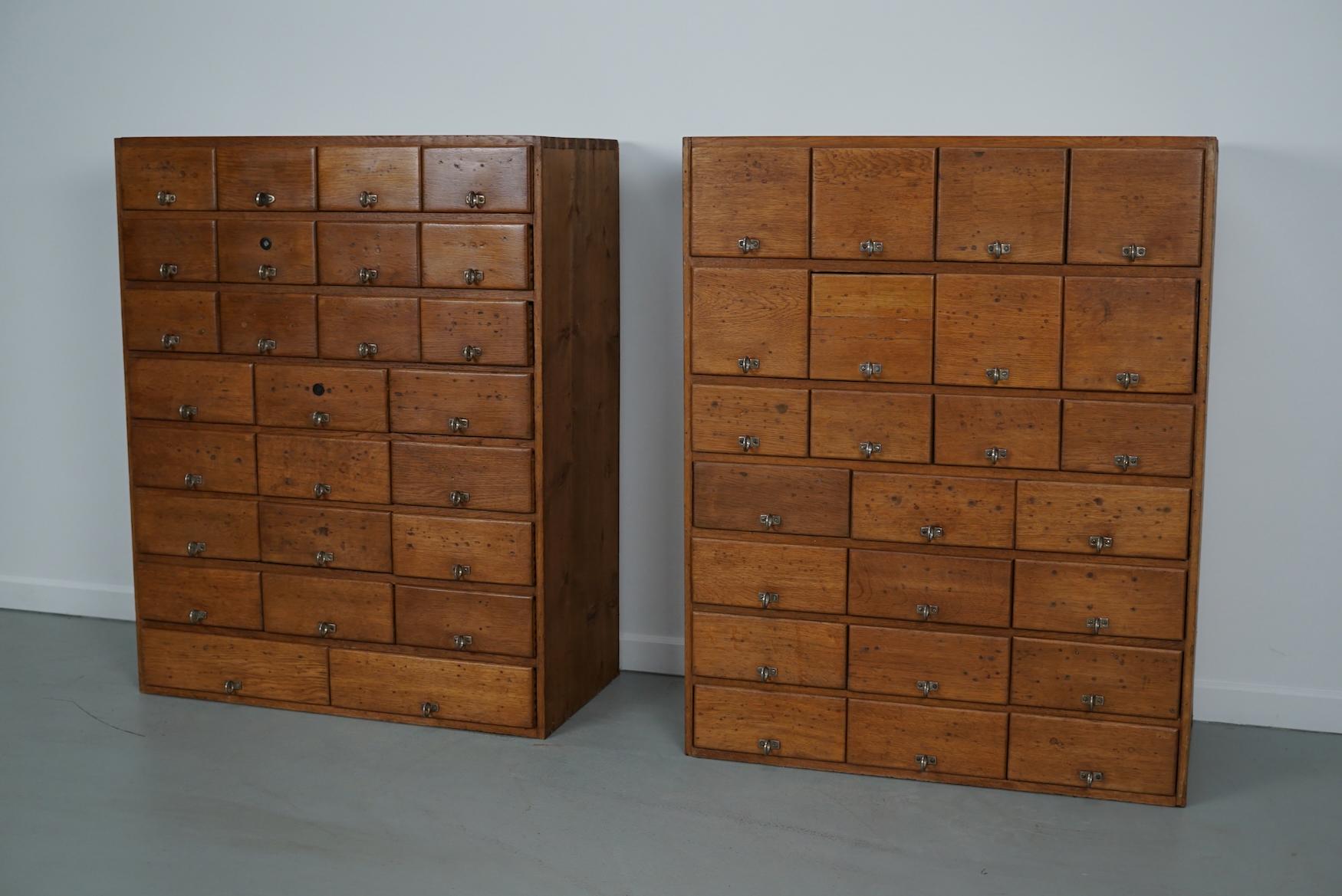 Vintage German Pine & Oak Apothecary Cabinet, 1950s For Sale 13