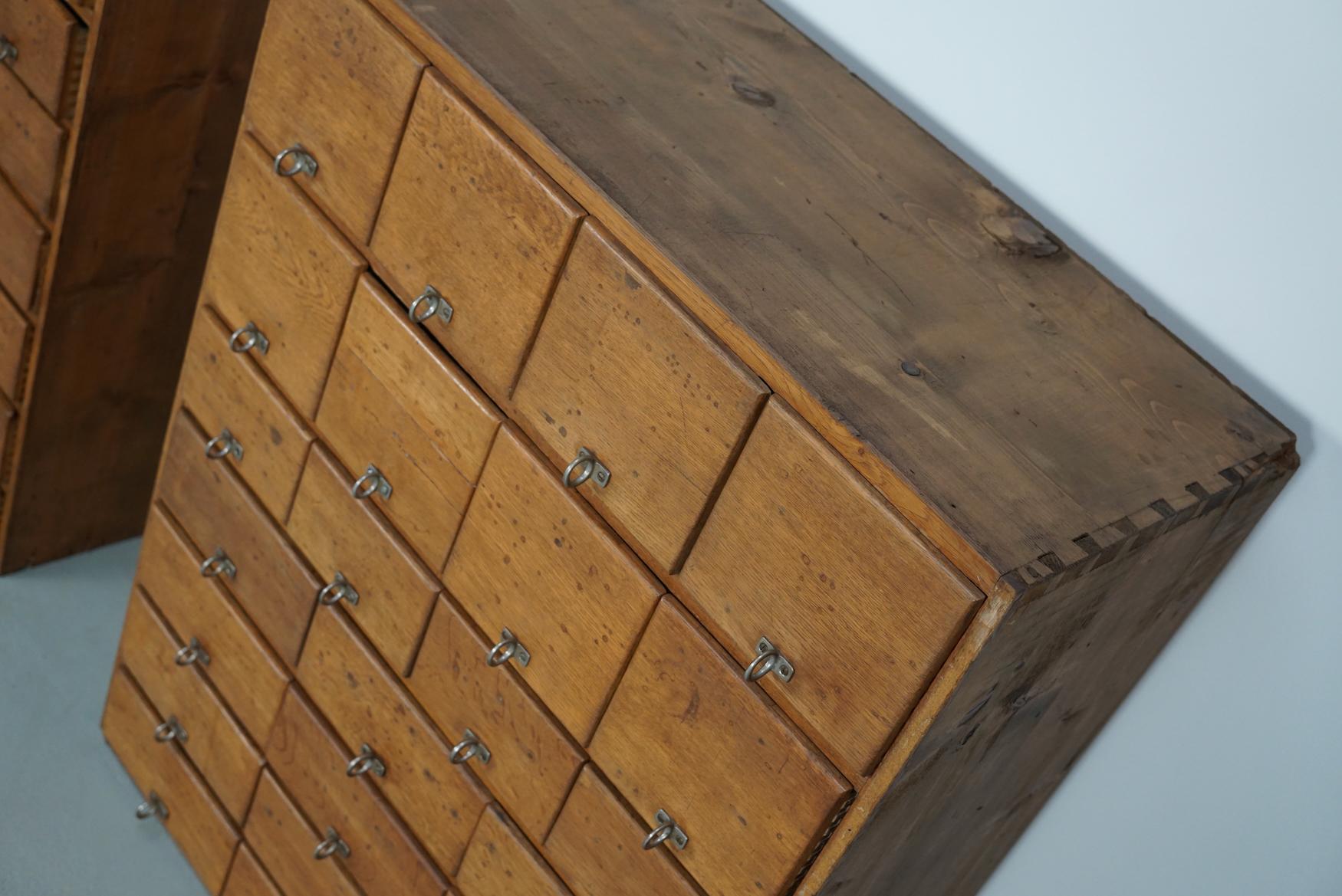 Vintage German Pine & Oak Apothecary Cabinet, 1950s For Sale 2