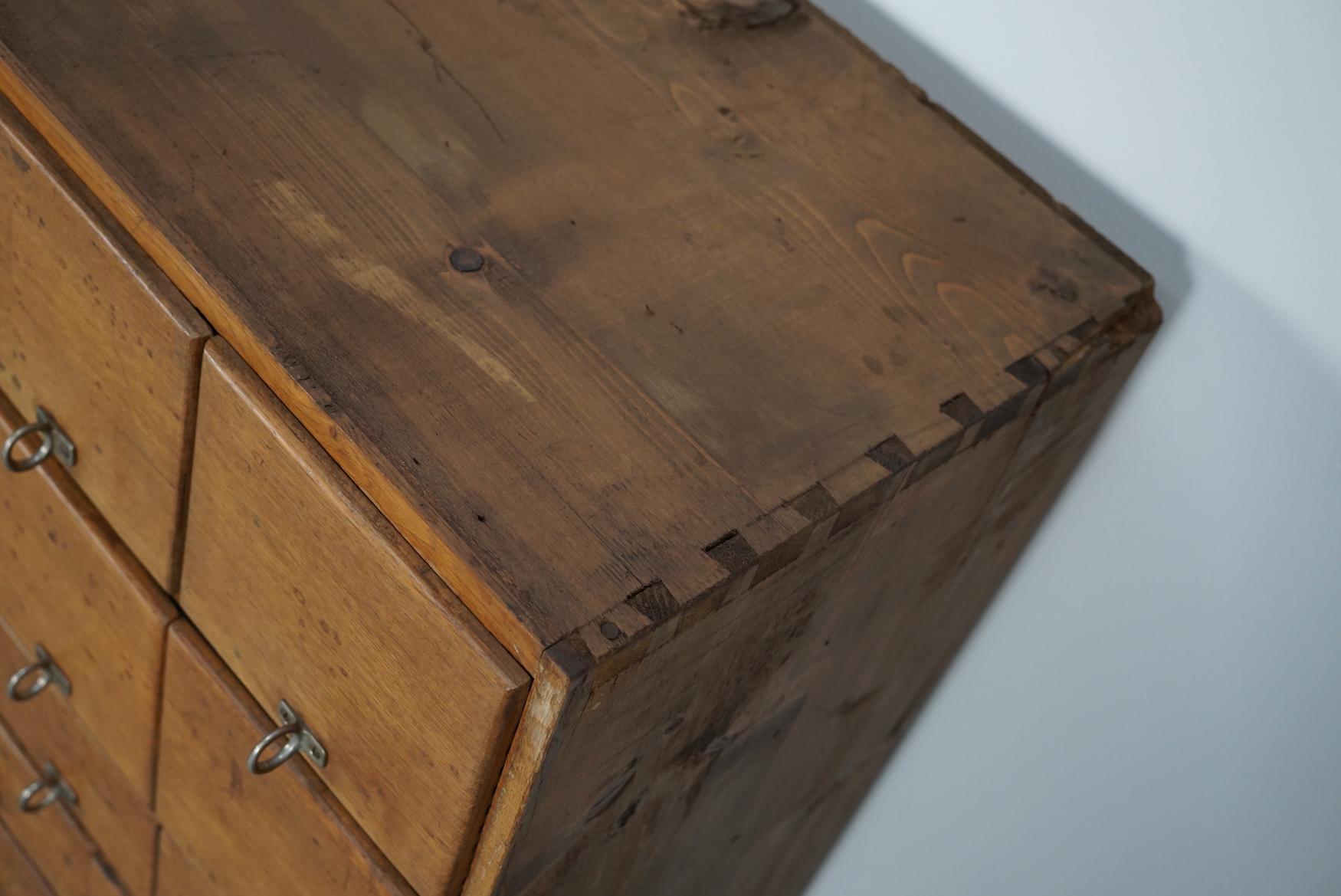 Vintage German Pine & Oak Apothecary Cabinet, 1950s For Sale 3