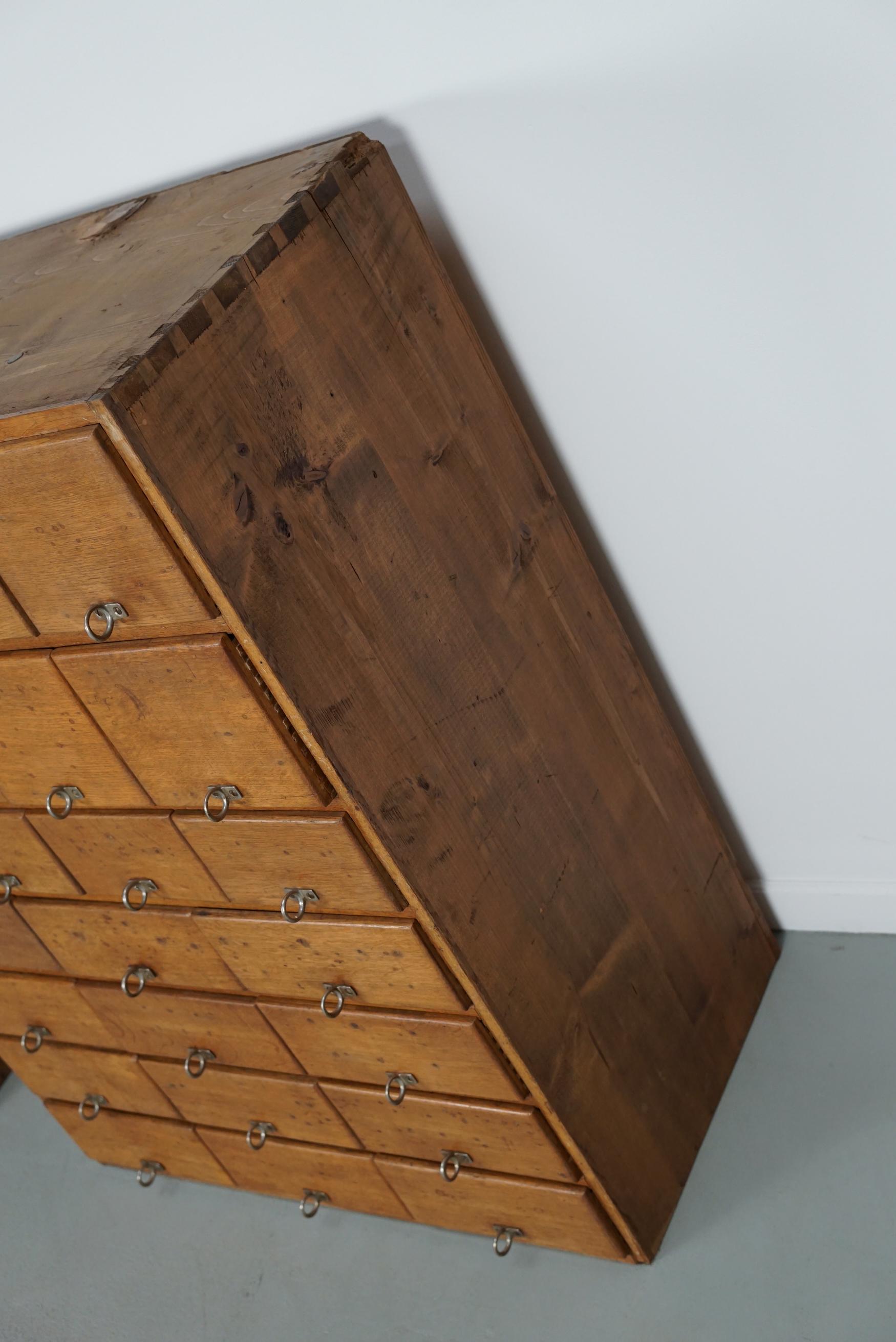 Vintage German Pine & Oak Apothecary Cabinet, 1950s For Sale 4