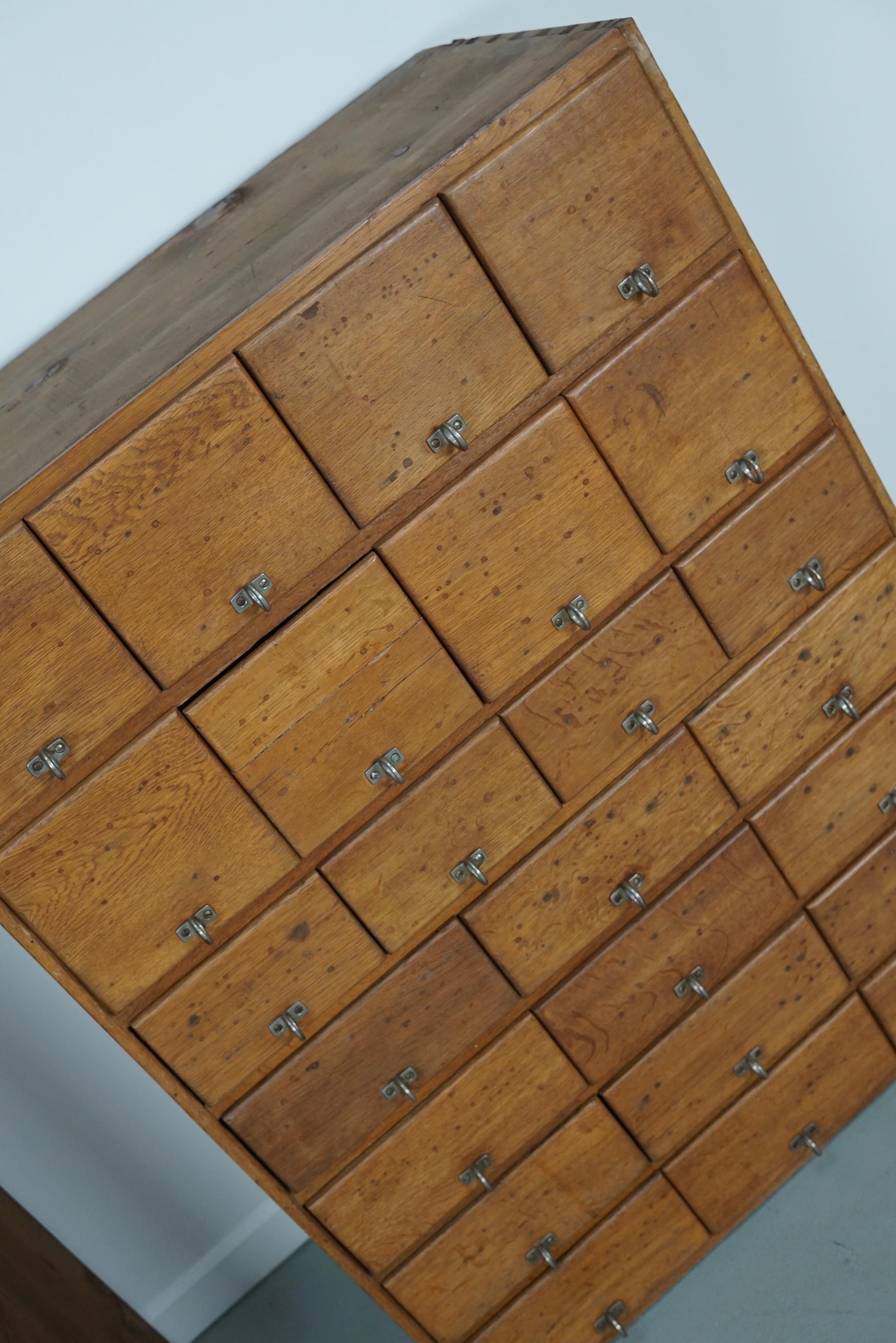 Vintage German Pine & Oak Apothecary Cabinet, 1950s For Sale 5