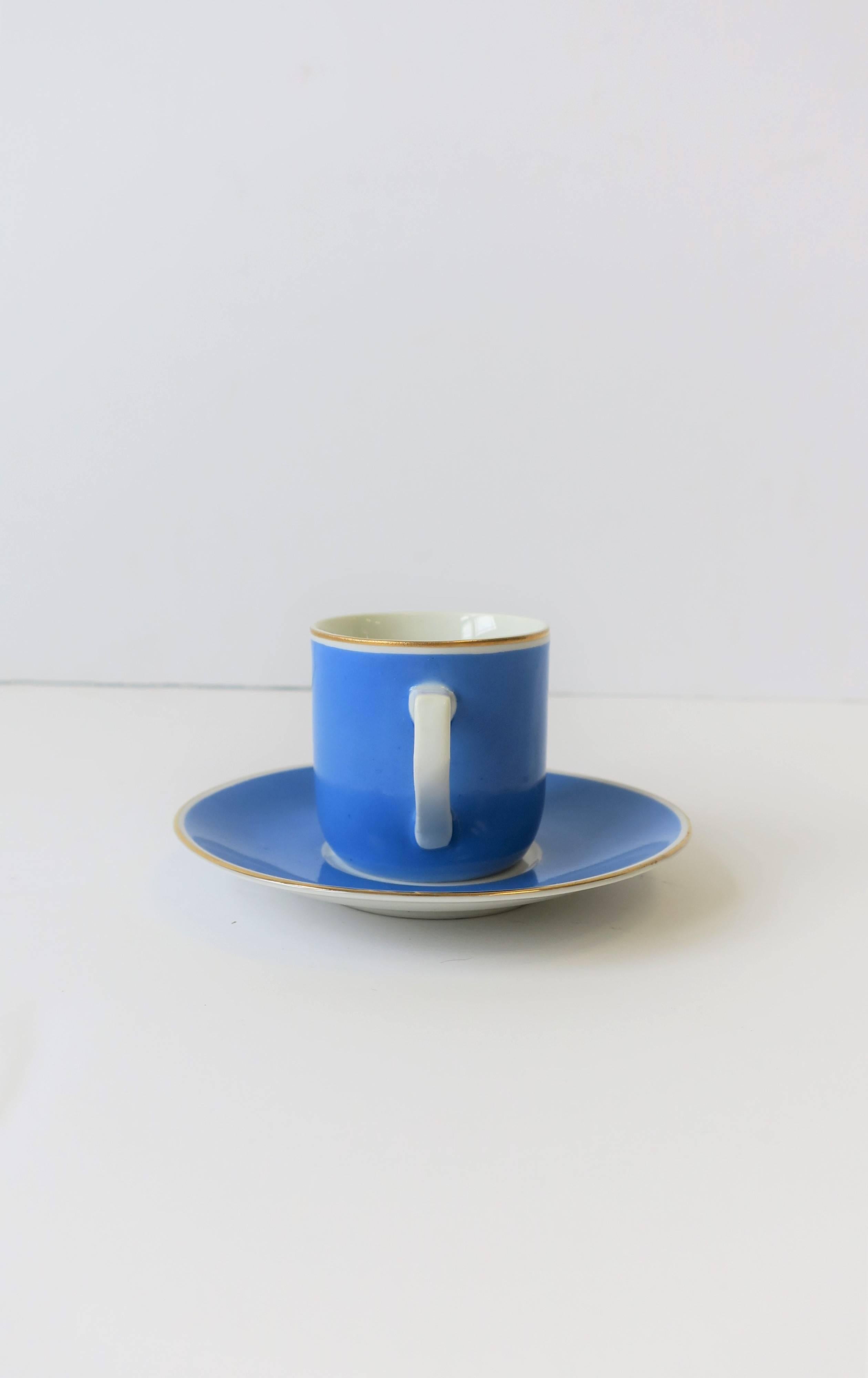 Mid-20th Century German Porcelain Blue and White Espresso Coffee Cup 
