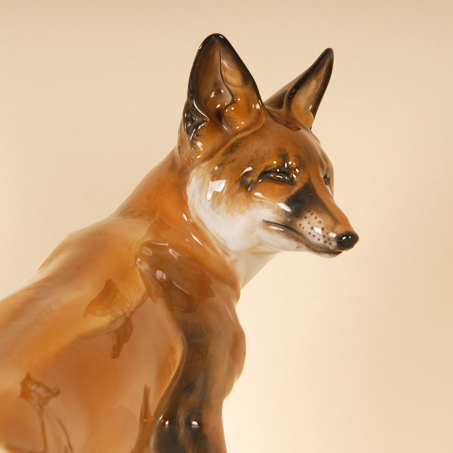 Vintage German Porcelain Figure Large Fox Animal Figurine Mid Century Rosenthal  For Sale 6