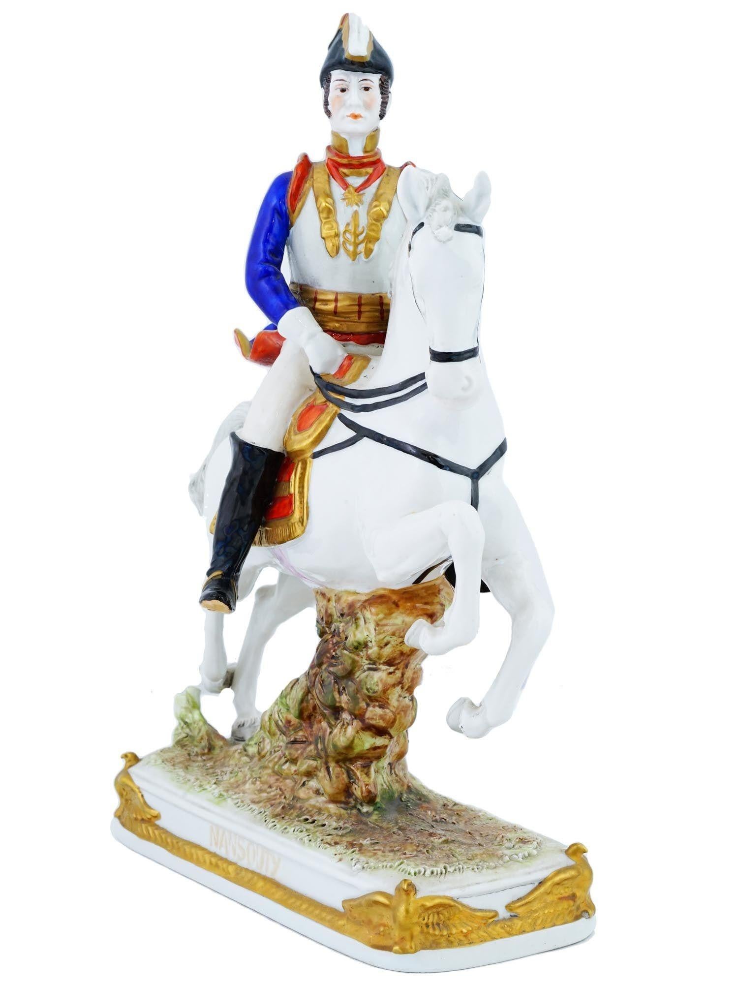 20th Century Vintage German Porcelain Figurine of Napoleonic Cavalry Officer For Sale