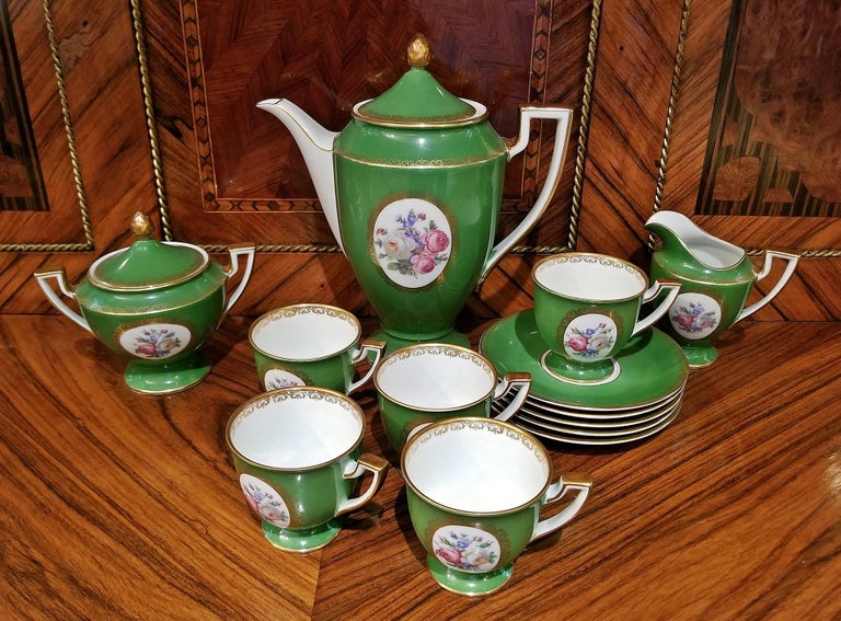 Vintage German Porcelain Royal Tettau Complete Coffee Service For Sale 2
