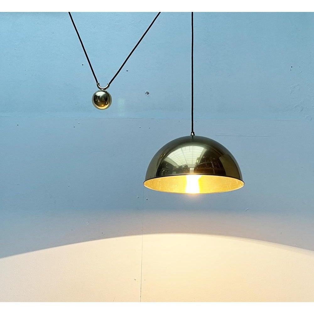 Metal Vintage German Postmodern Brass Model Duos Counterweight Pendant Light, 1980s For Sale