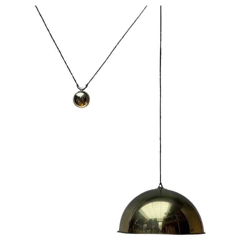 Vintage German Postmodern Brass Model Duos Counterweight Pendant Light, 1980s For Sale