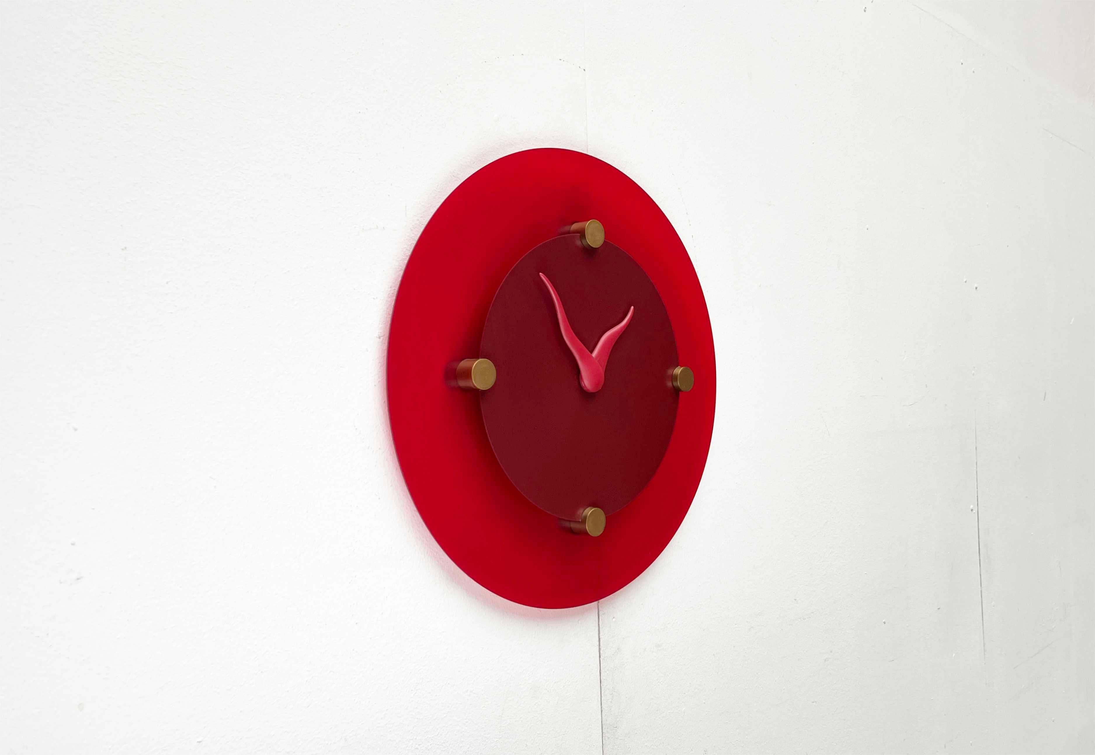 Postmoderne Horloge murale postmoderne allemande vintage par Lehn et Diehl pour Koziol, années 1990 en vente
