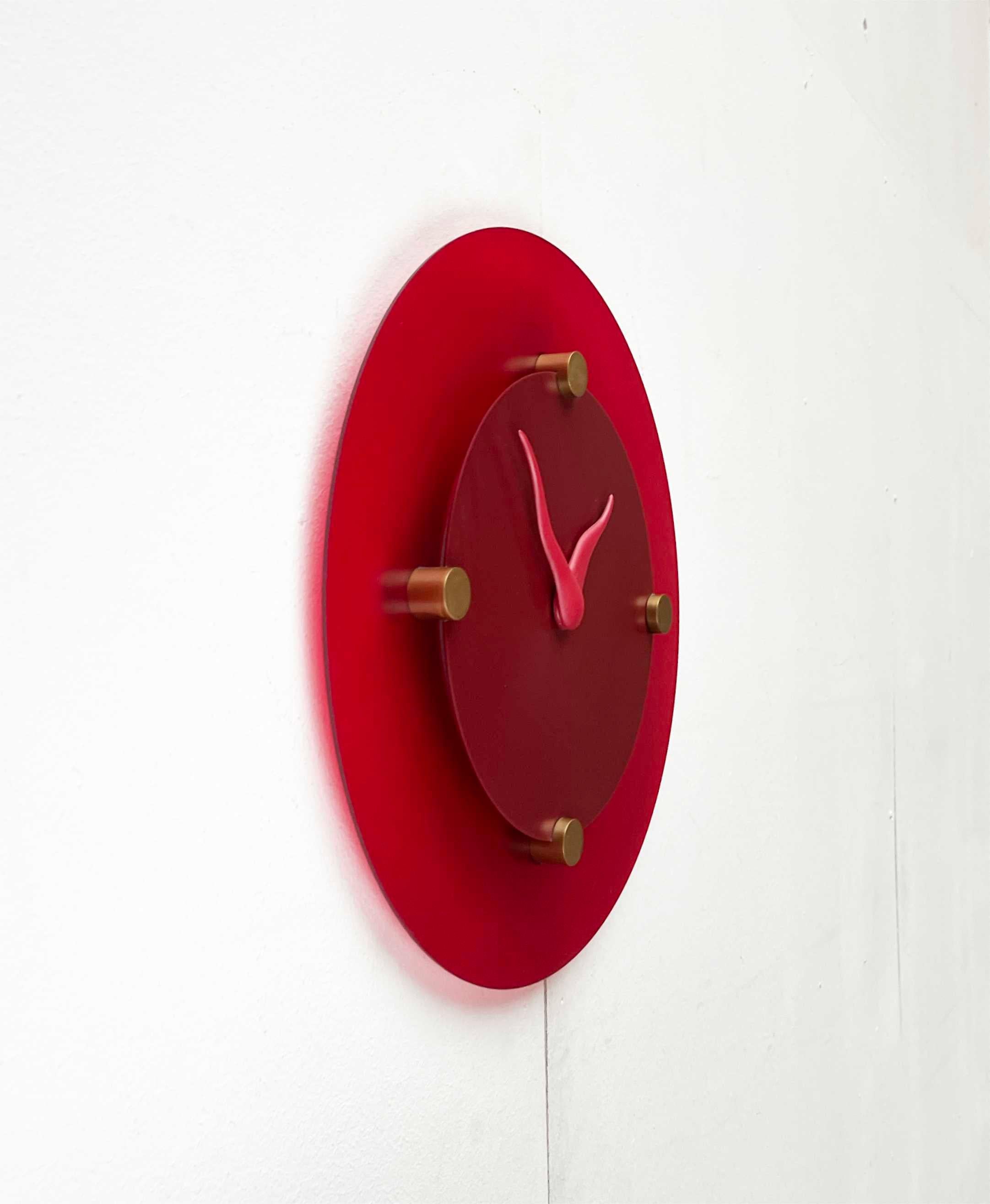 Allemand Horloge murale postmoderne allemande vintage par Lehn et Diehl pour Koziol, années 1990 en vente