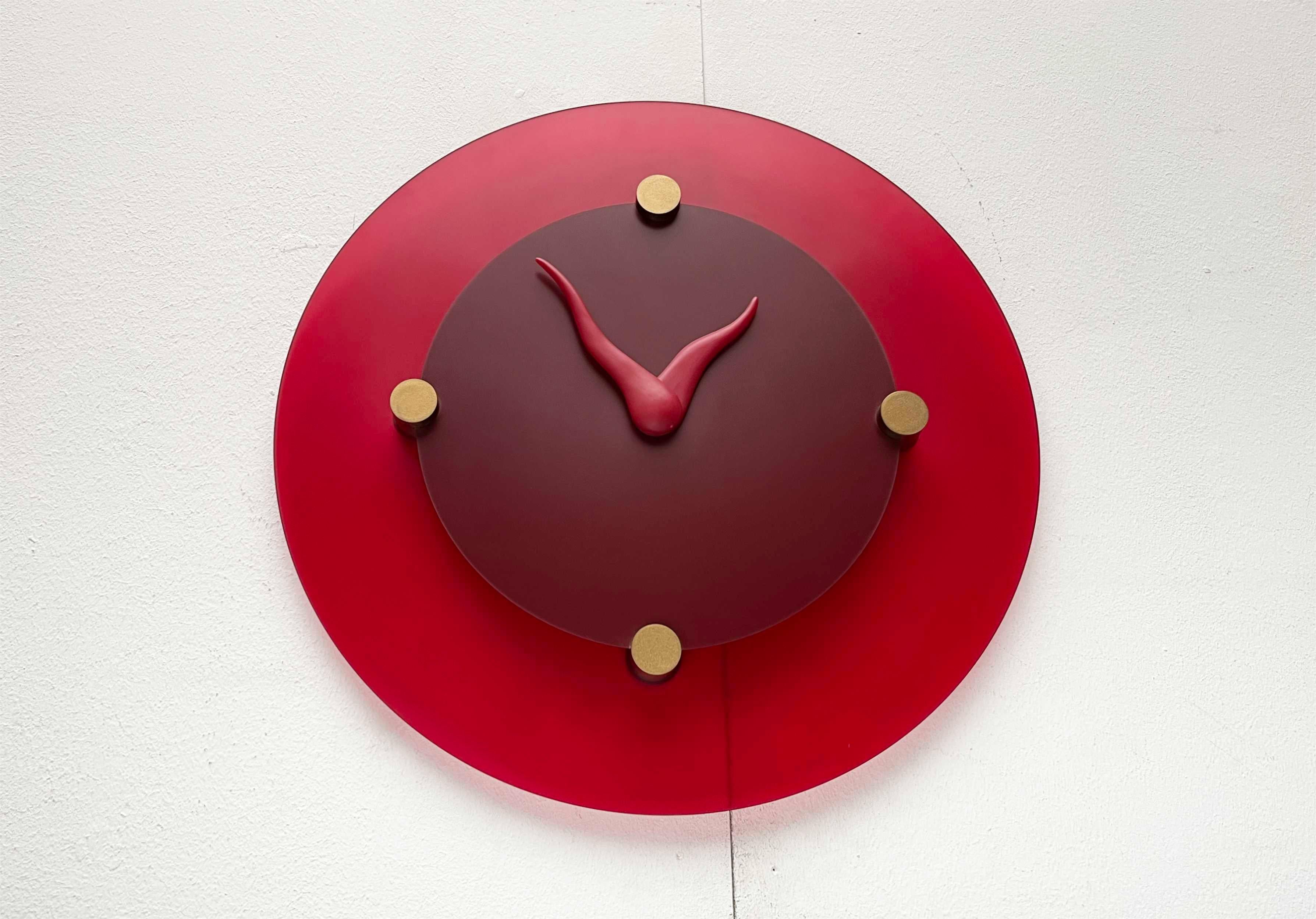 Plastique Horloge murale postmoderne allemande vintage par Lehn et Diehl pour Koziol, années 1990 en vente