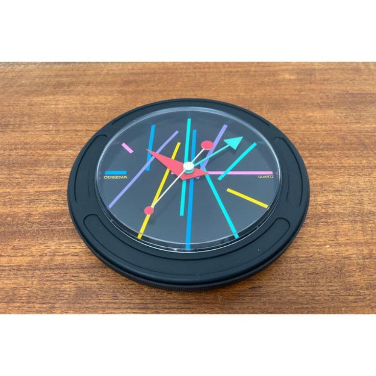 Postmoderne Horloge murale postmoderne allemande de Dugena, années 1980 en vente