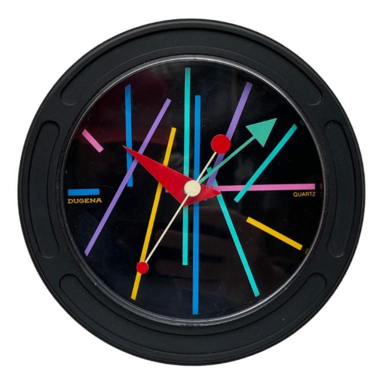 Horloge murale postmoderne allemande de Dugena, années 1980