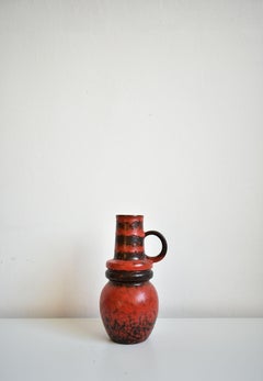 Vintage German Pottery Fat Lava Vase Made by Scheurich 1970s, Extra Large