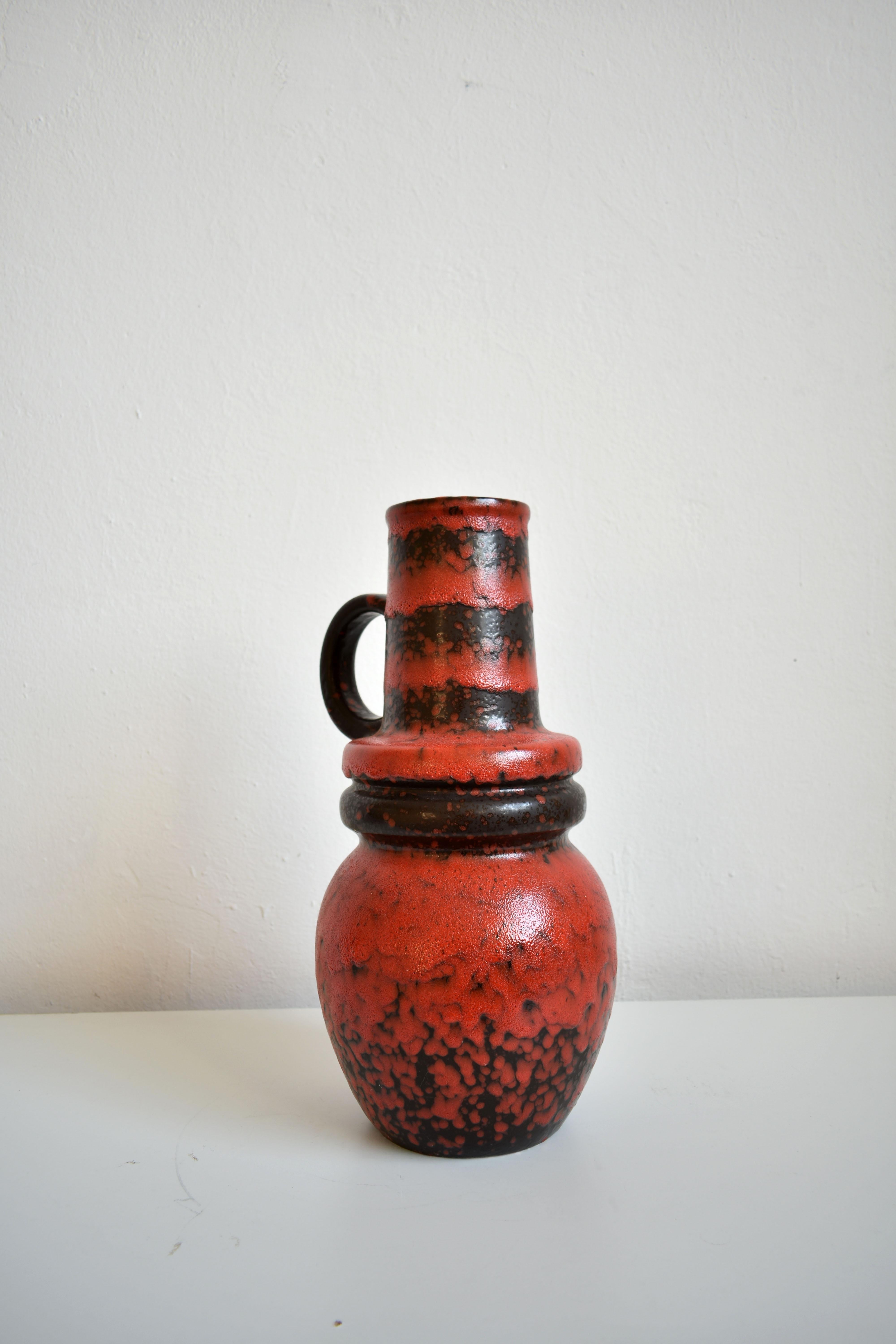 Ceramic Vintage German Pottery Fat Lava Vase Made by Scheurich 1970s, Extra Large