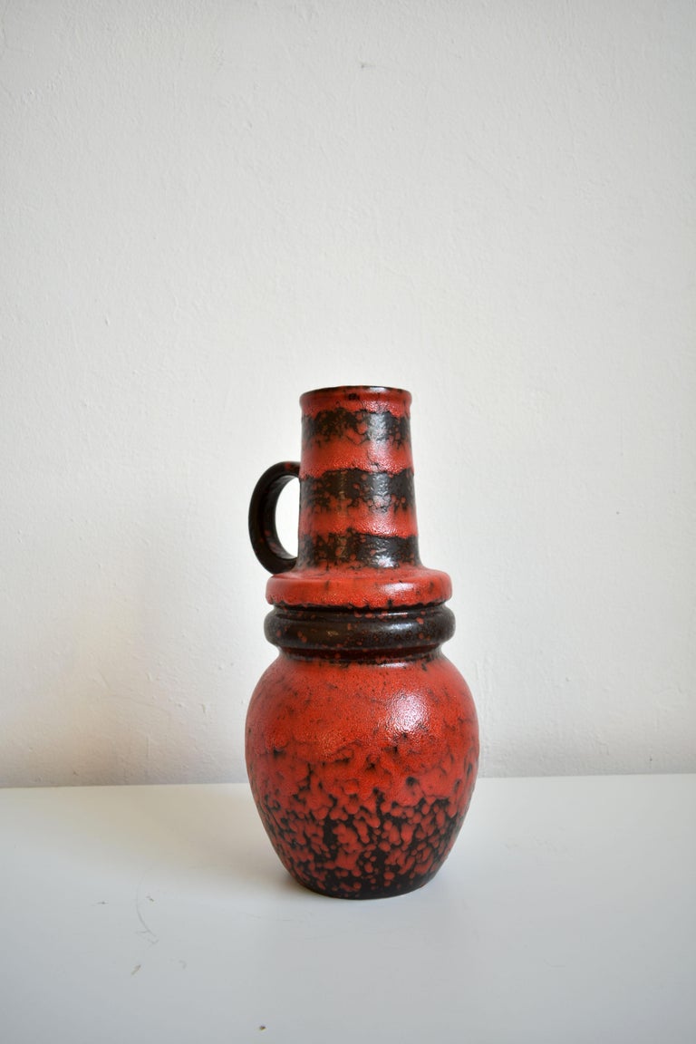 Vintage German Pottery Fat Lava Vase Made by Scheurich 1970s, Extra Large For Sale 1