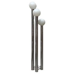 Lampadaire allemand rare de l'ère spatiale en verre et métal, 1970