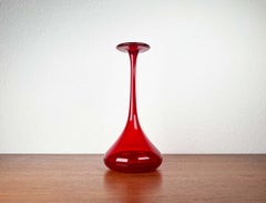 Vintage German Red Glass Solifleur Vase by Cari Zalloni for WMF