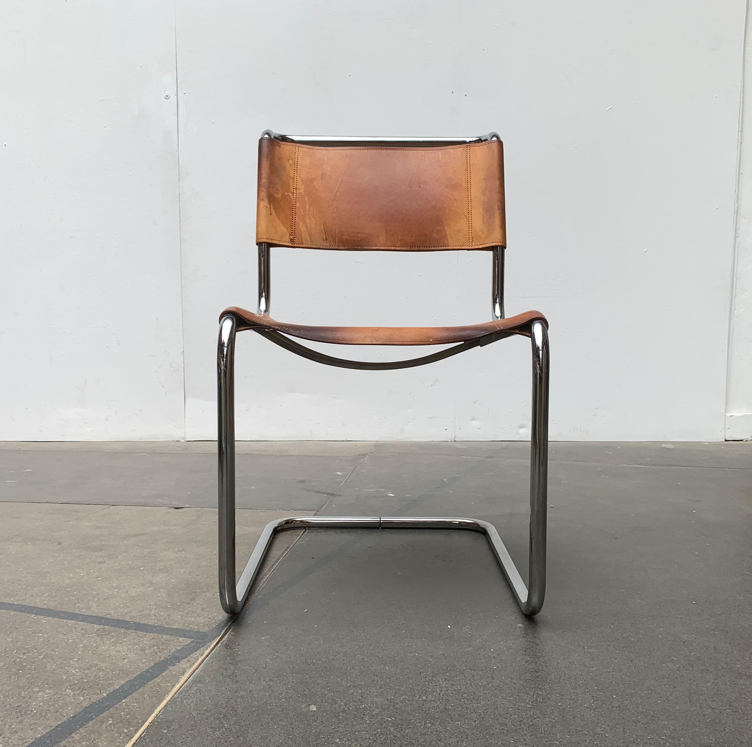Late 20th Century Vintage German S33 Cantilever Leather Chairs by Mart Stam for Thonet, Set of 8 For Sale