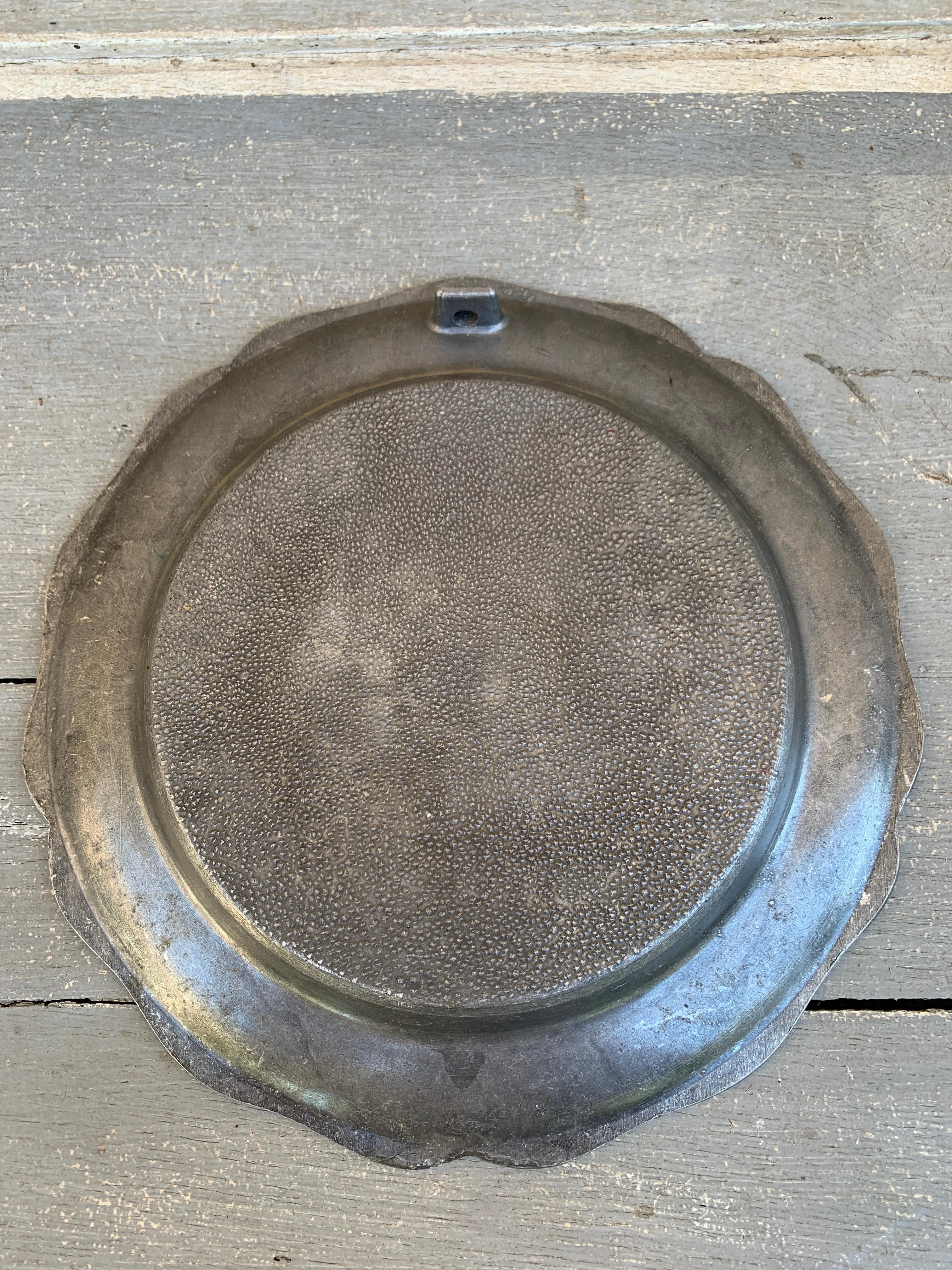 Vintage Deutsch Segelschiff Zinn Wandteller im Angebot 2